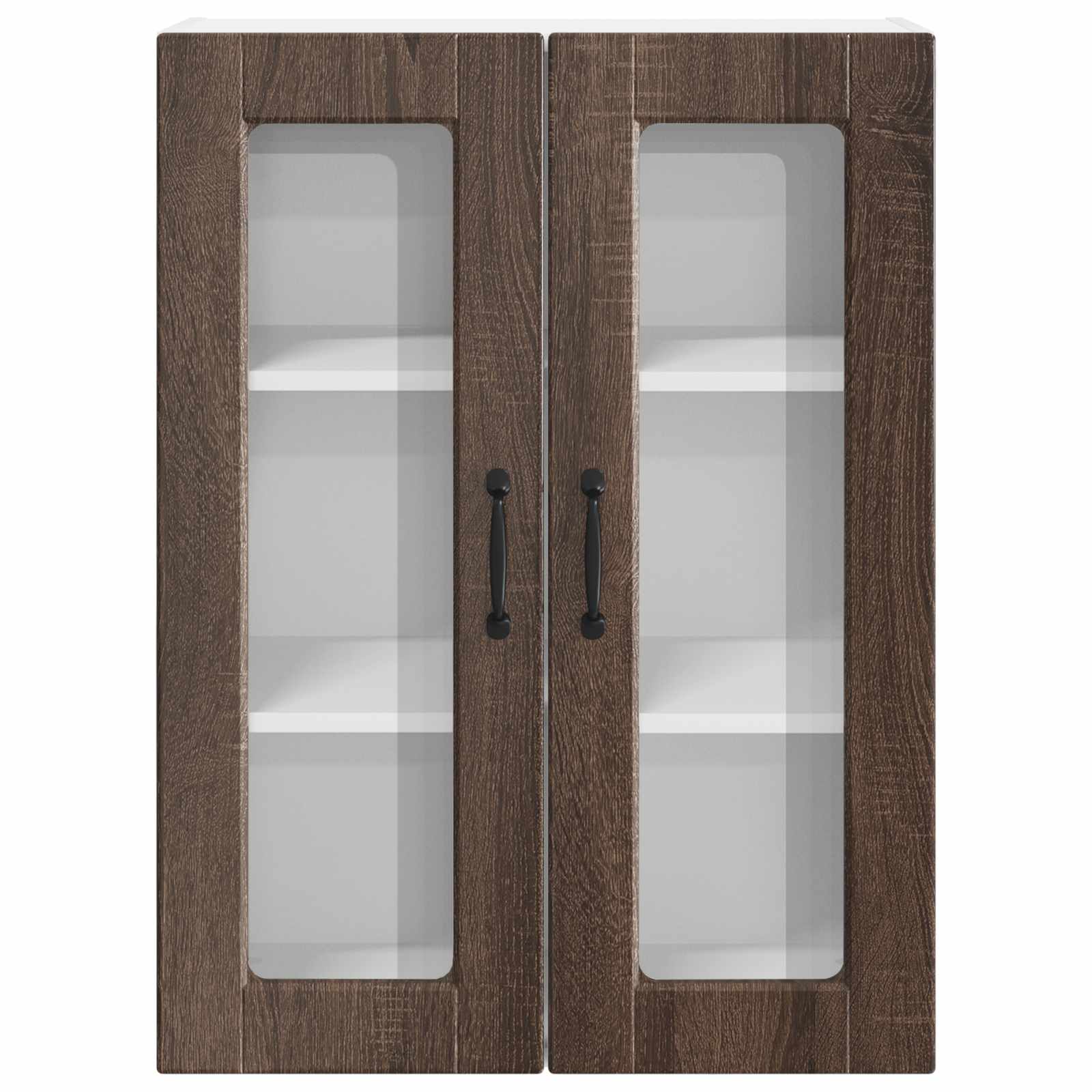Wandglas-Schrank PORTO Braun Eichen-Optik 60 x 31 x 80 cm