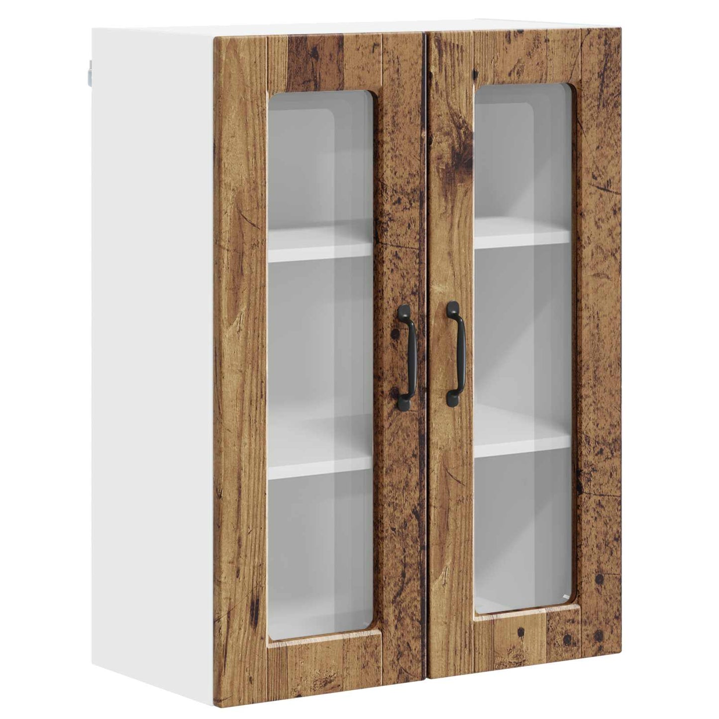 Wandglas-Schrank PORTO Altholz 60 x 31 x 80 cm Holzwerkstoff