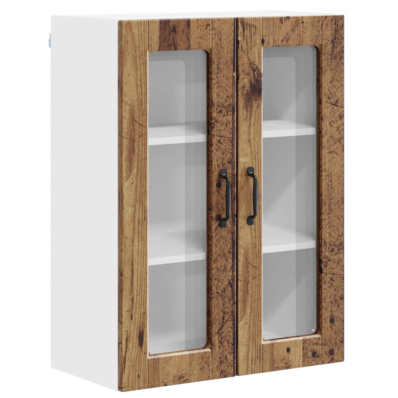 Wandglas-Schrank PORTO Altholz 60 x 31 x 80 cm Holzwerkstoff