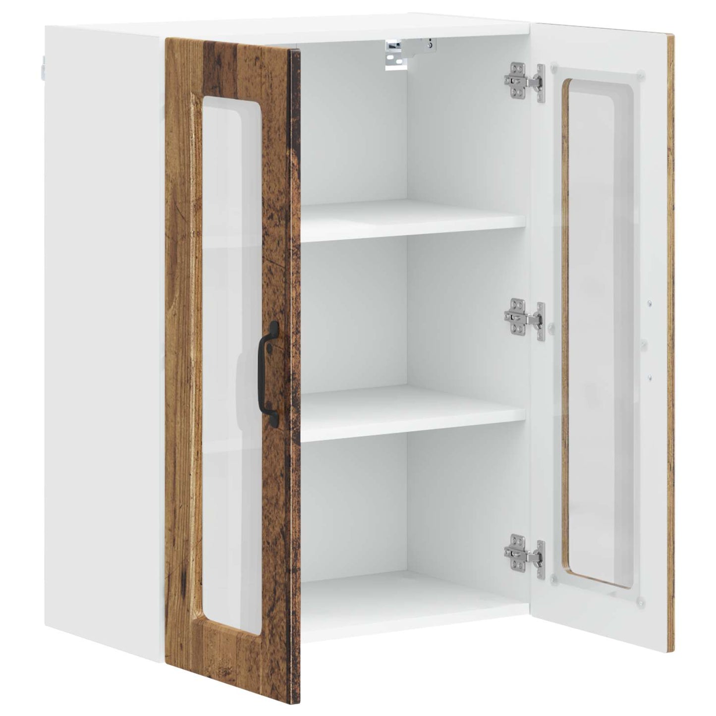 Wandglas-Schrank PORTO Altholz 60 x 31 x 80 cm Holzwerkstoff
