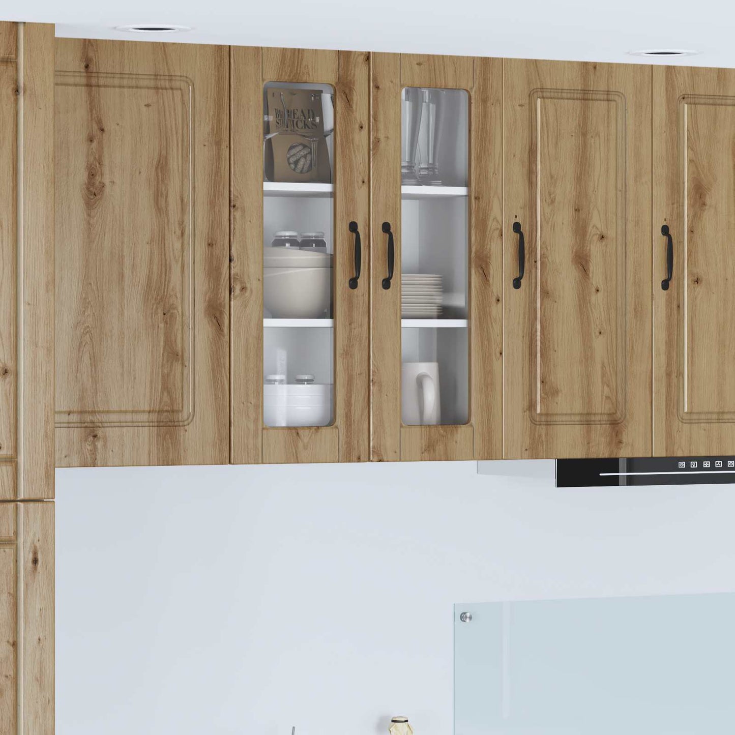Wandglas-Schrank PORTO Artisan-Eiche 60 x 31 x 80 cm