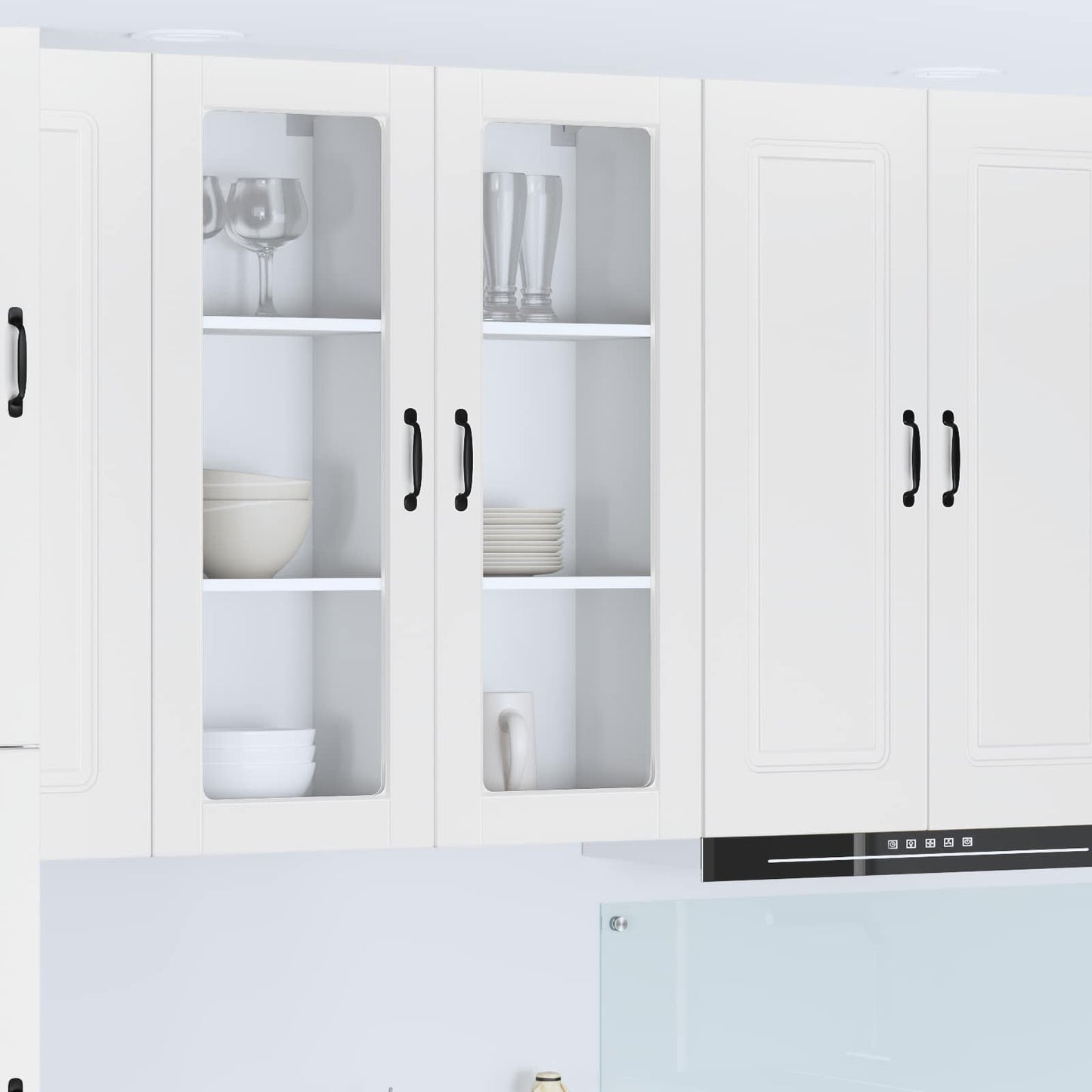 Wandglas-Schrank PORTO Weiß 40 x 31 x 100 cm Holzwerkstoff