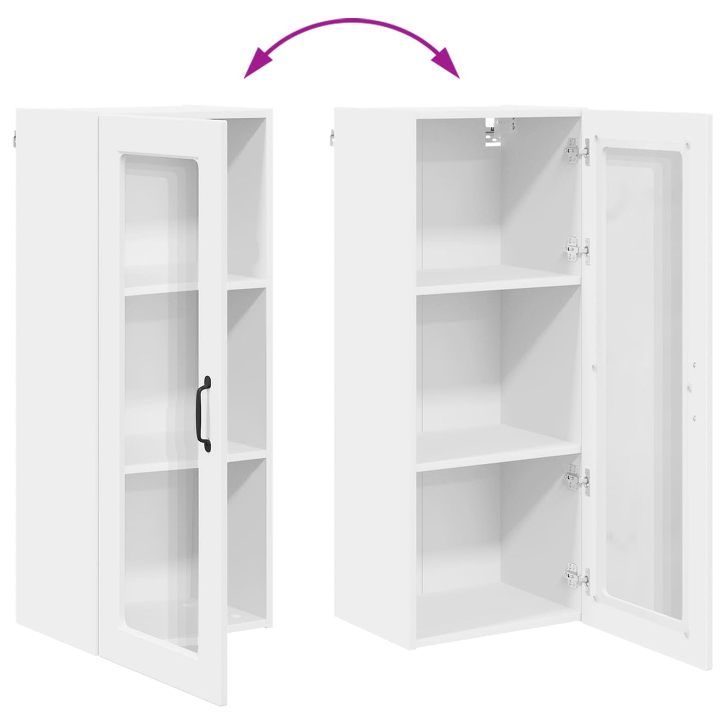 Wandglas-Schrank PORTO Weiß 40 x 31 x 100 cm Holzwerkstoff