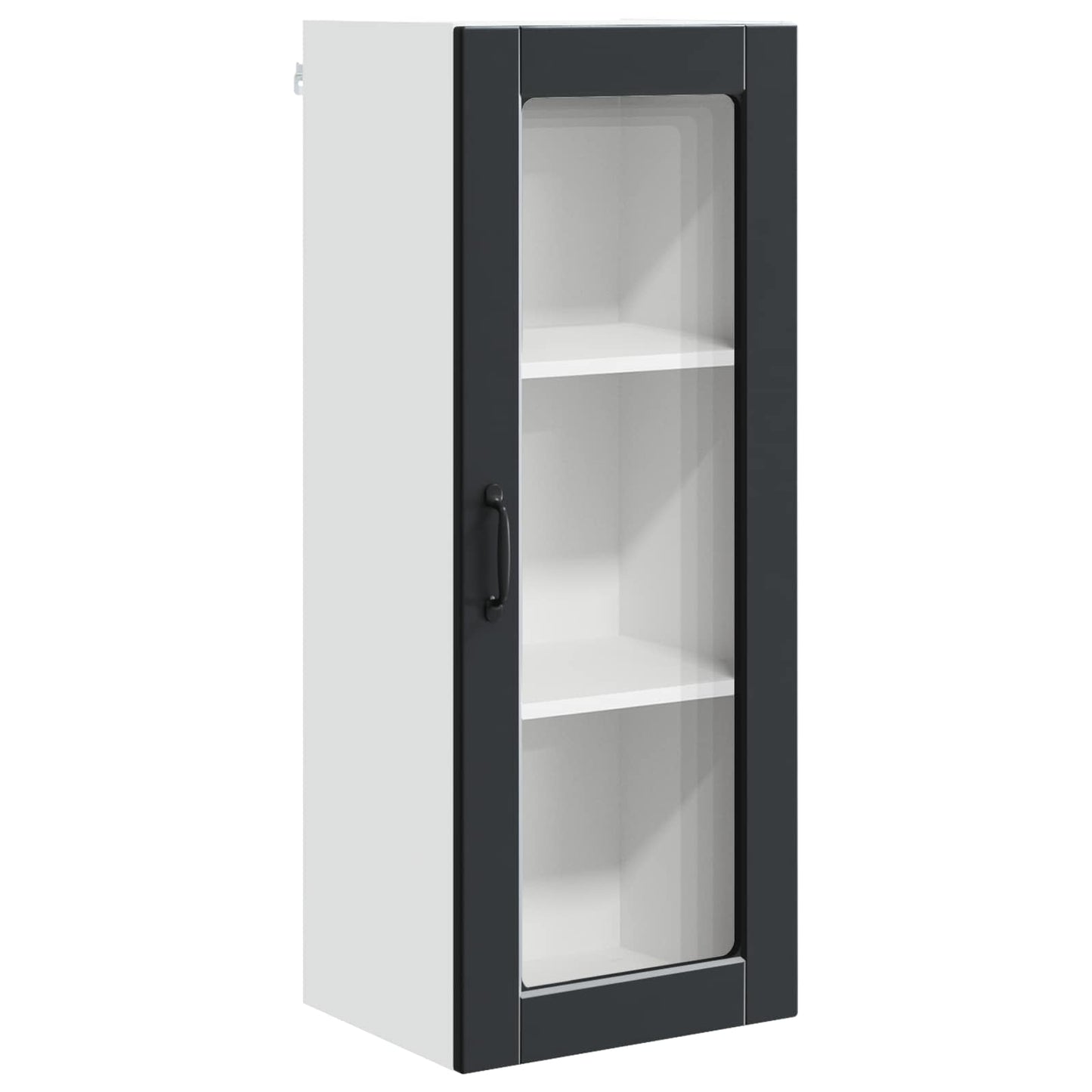 Wandglas-Schrank PORTO Schwarz 40 x 31 x 100 cm Holzwerkstoff