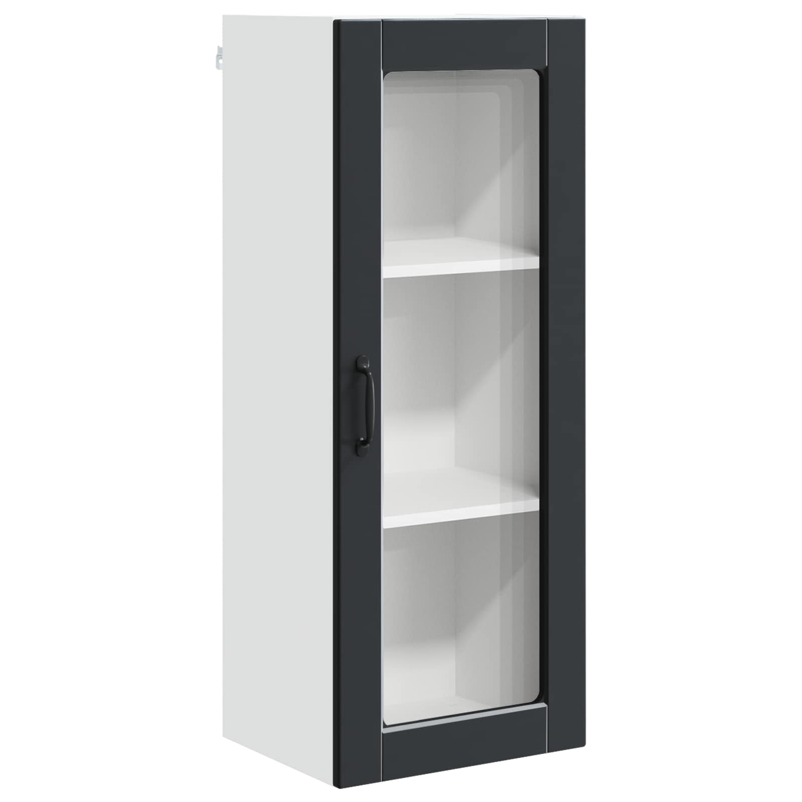 Wandglas-Schrank PORTO Schwarz 40 x 31 x 100 cm Holzwerkstoff