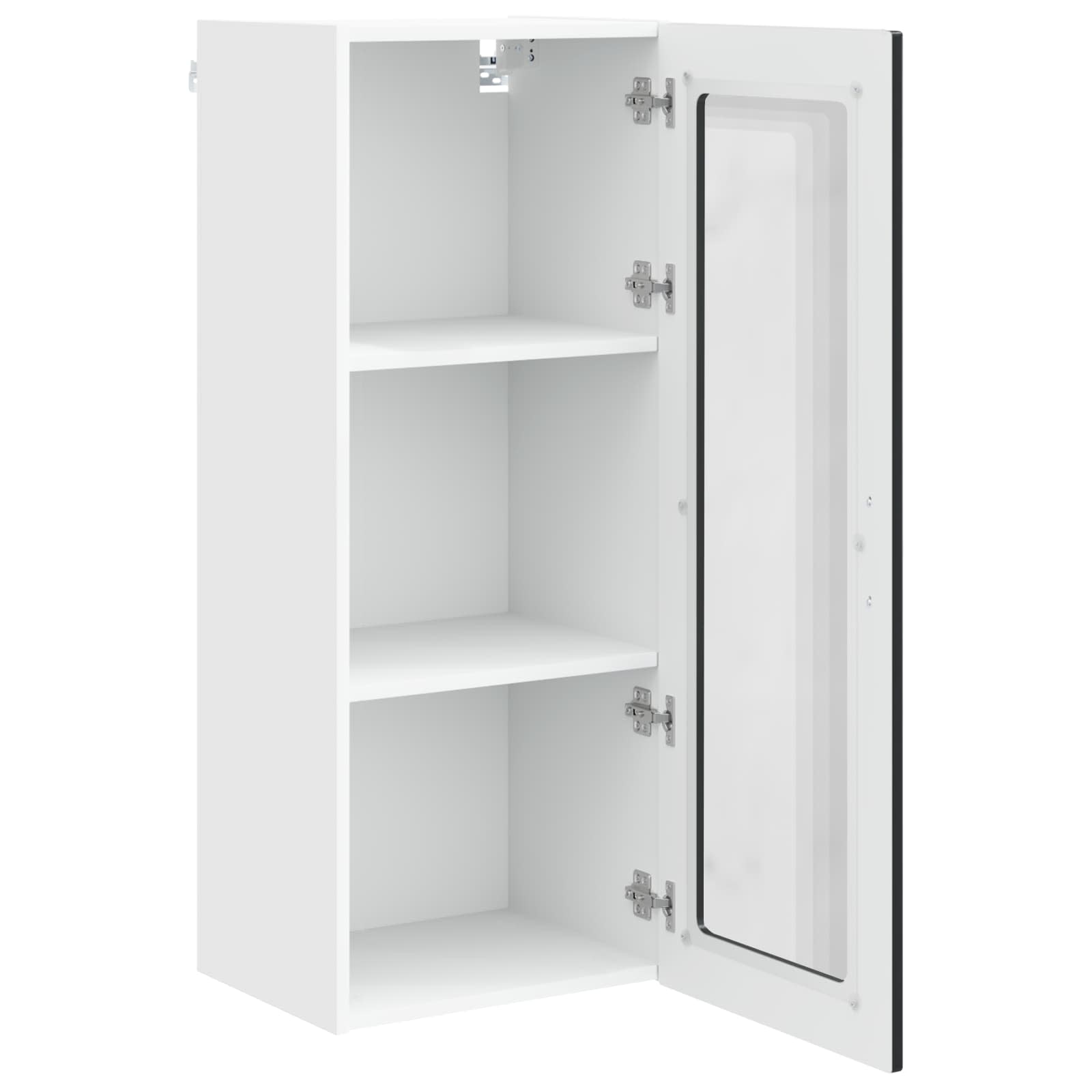 Wandglas-Schrank PORTO Schwarz 40 x 31 x 100 cm Holzwerkstoff