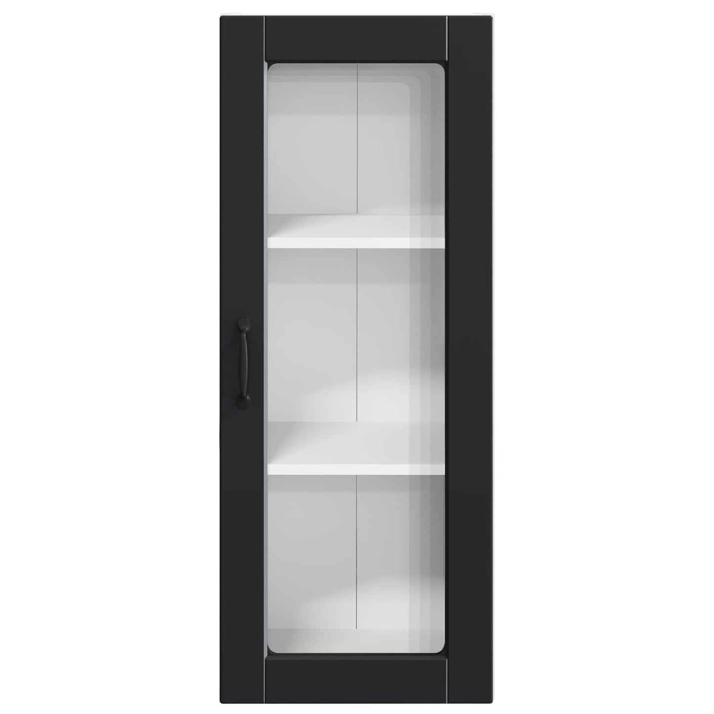 Wandglas-Schrank PORTO Schwarz 40 x 31 x 100 cm Holzwerkstoff
