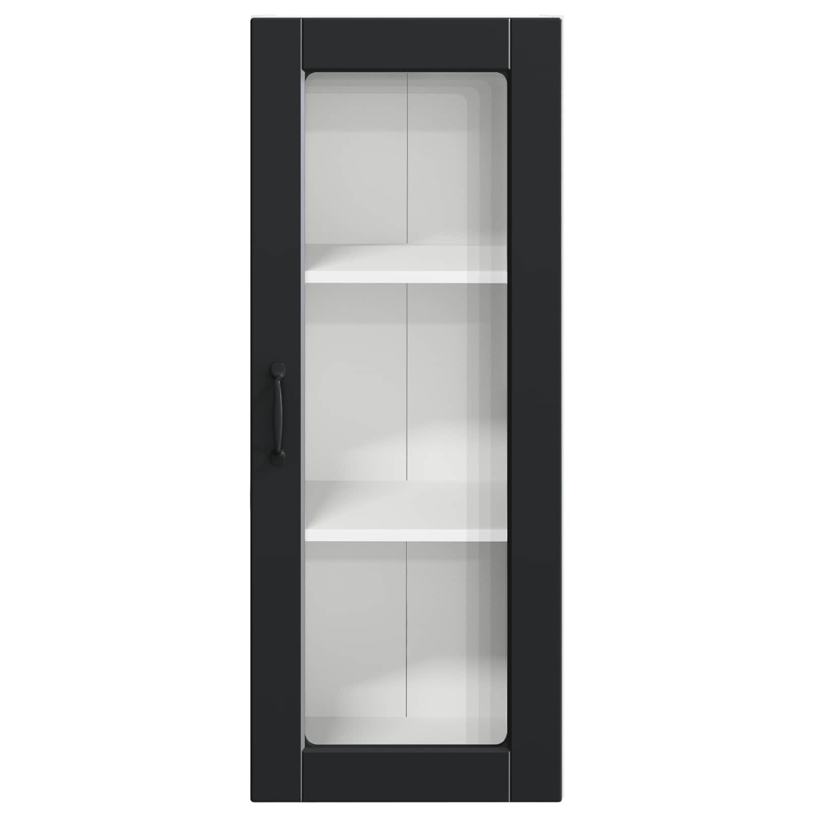 Wandglas-Schrank PORTO Schwarz 40 x 31 x 100 cm Holzwerkstoff
