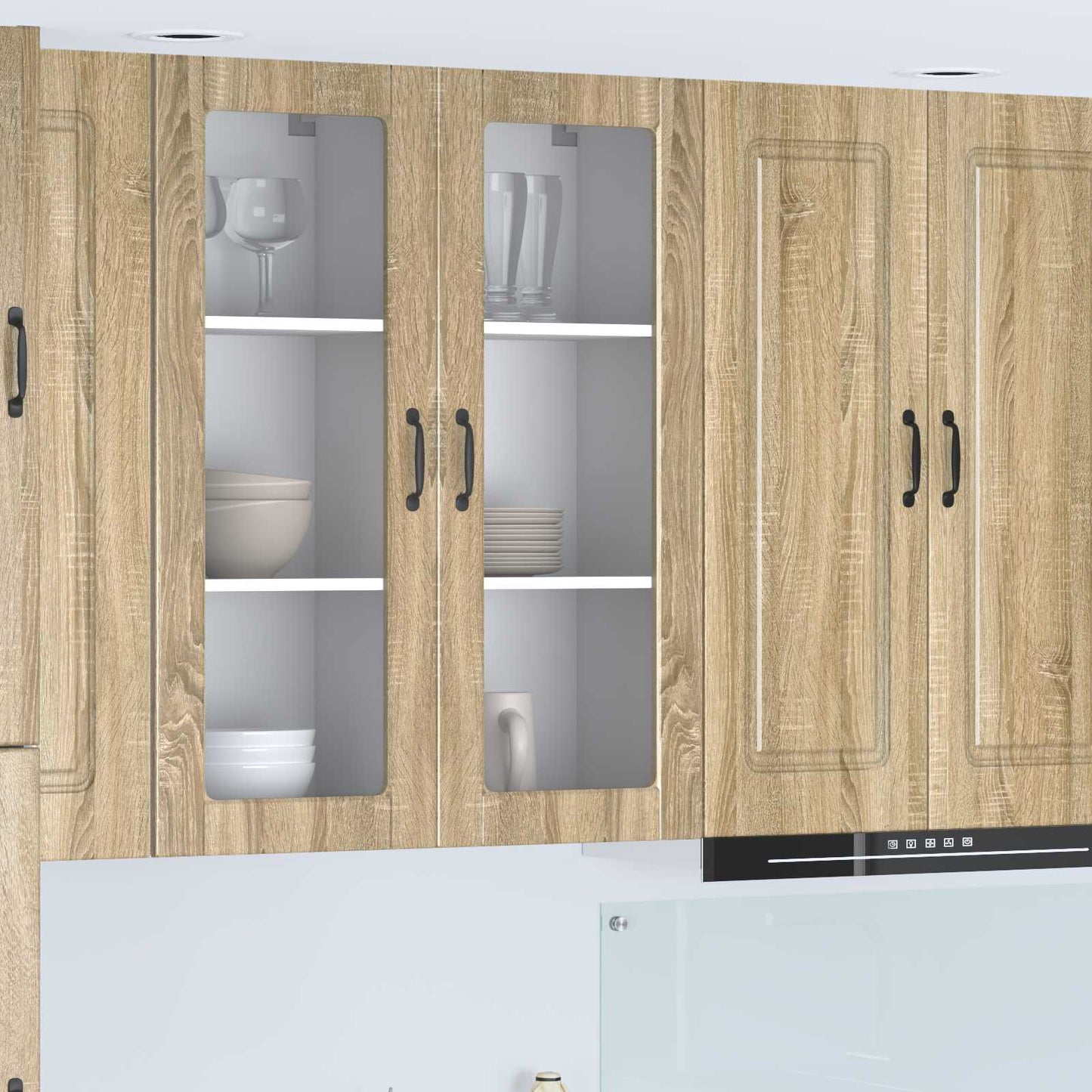 Wandglas-Schrank PORTO Sonoma-Eiche 40 x 31 x 100 cm