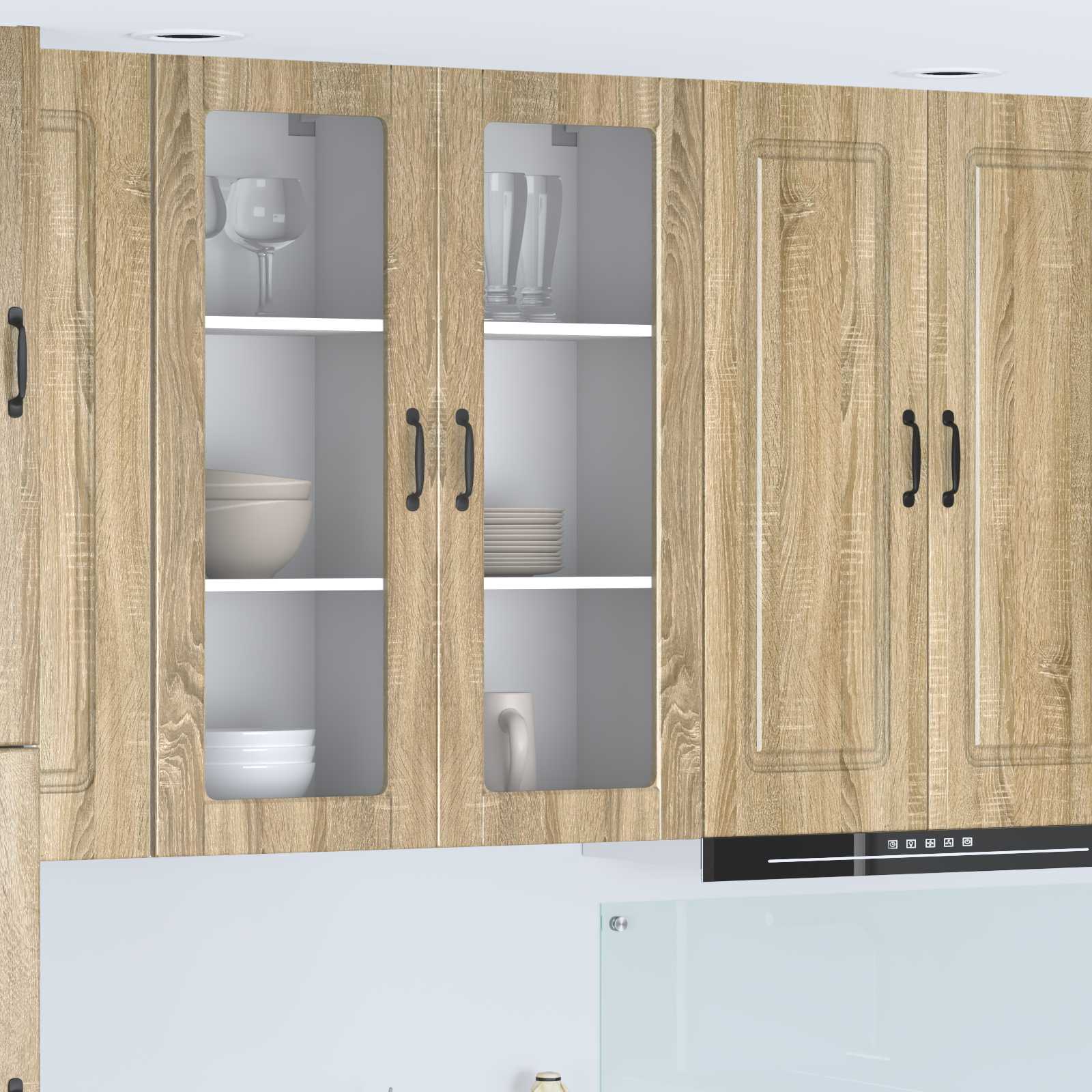 Wandglas-Schrank PORTO Sonoma-Eiche 40 x 31 x 100 cm