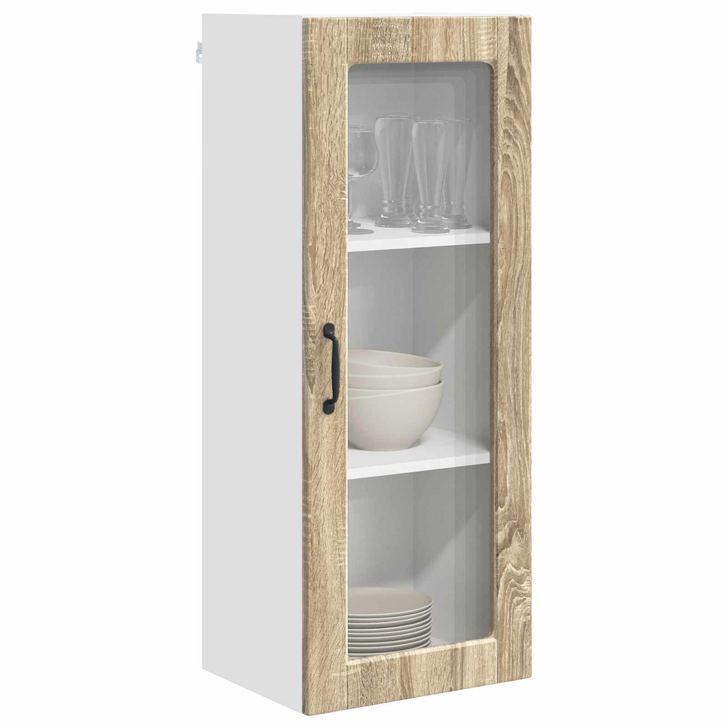 Wandglas-Schrank PORTO Sonoma-Eiche 40 x 31 x 100 cm