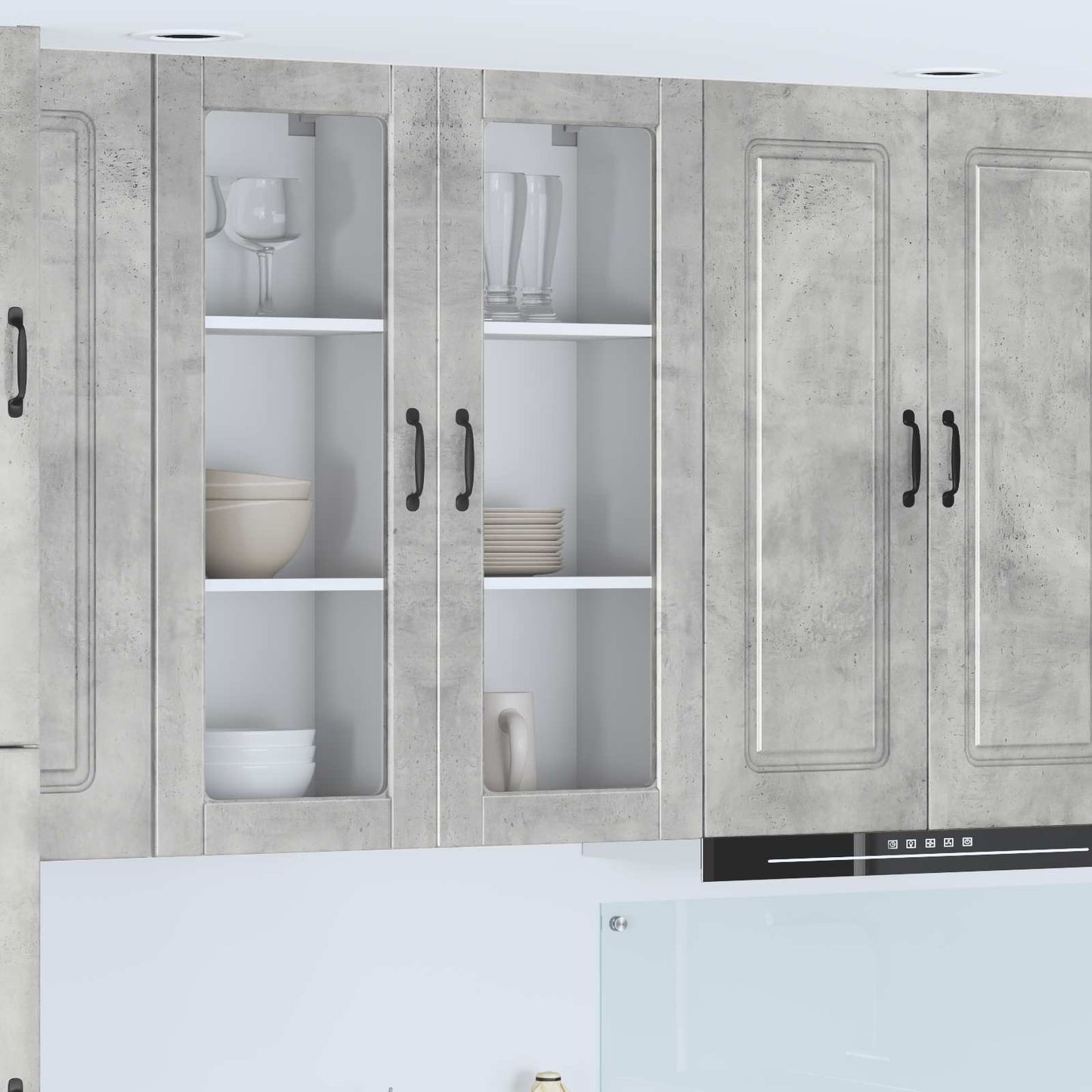 Wandglas-Schrank PORTO Beton Grau 40 x 31 x 100 cm