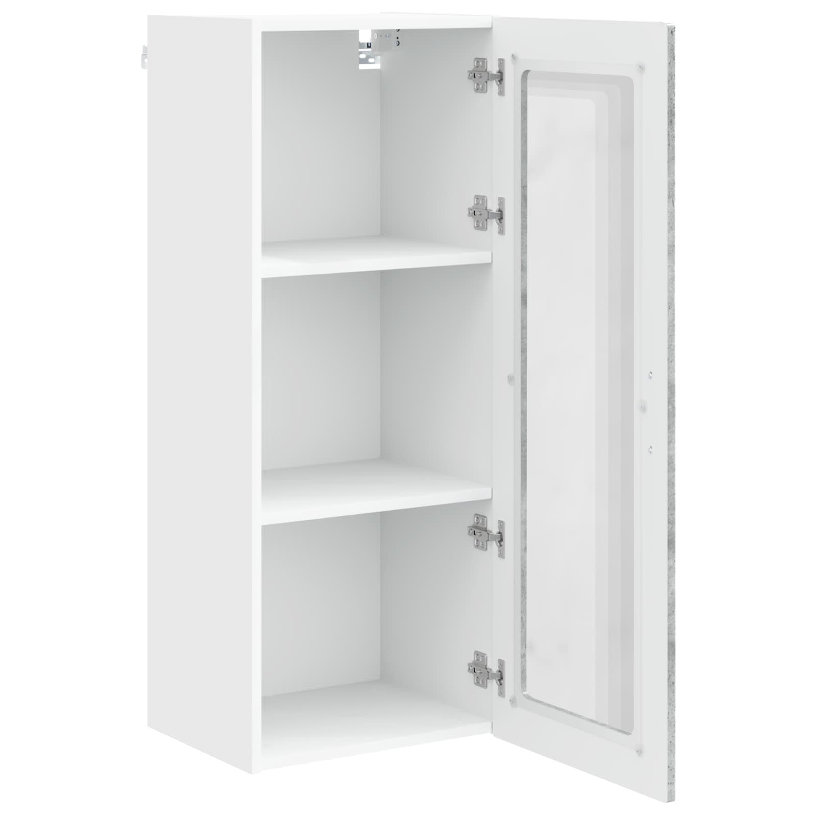 Wandglas-Schrank PORTO Beton Grau 40 x 31 x 100 cm