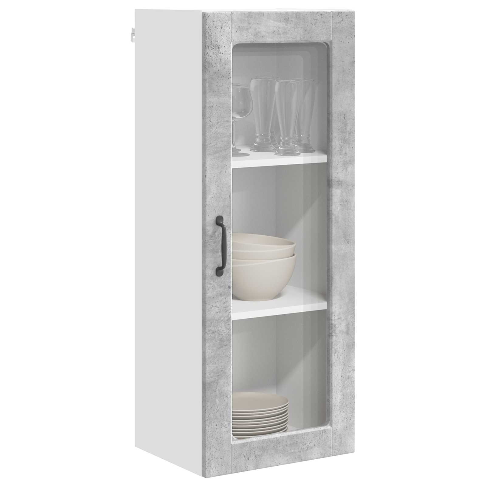 Wandglas-Schrank PORTO Beton Grau 40 x 31 x 100 cm