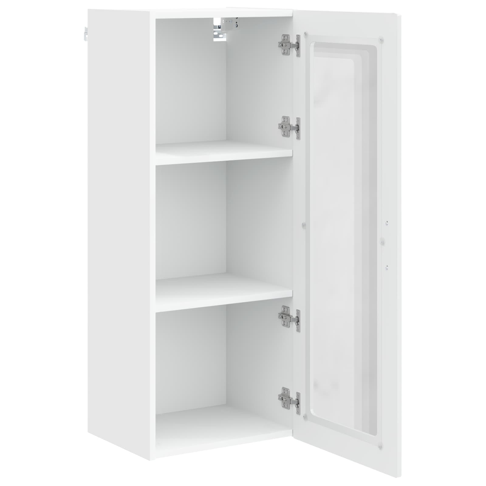 Wandglas-Schrank PORTO Hochglanz Weiß 40 x 31 x 100 cm