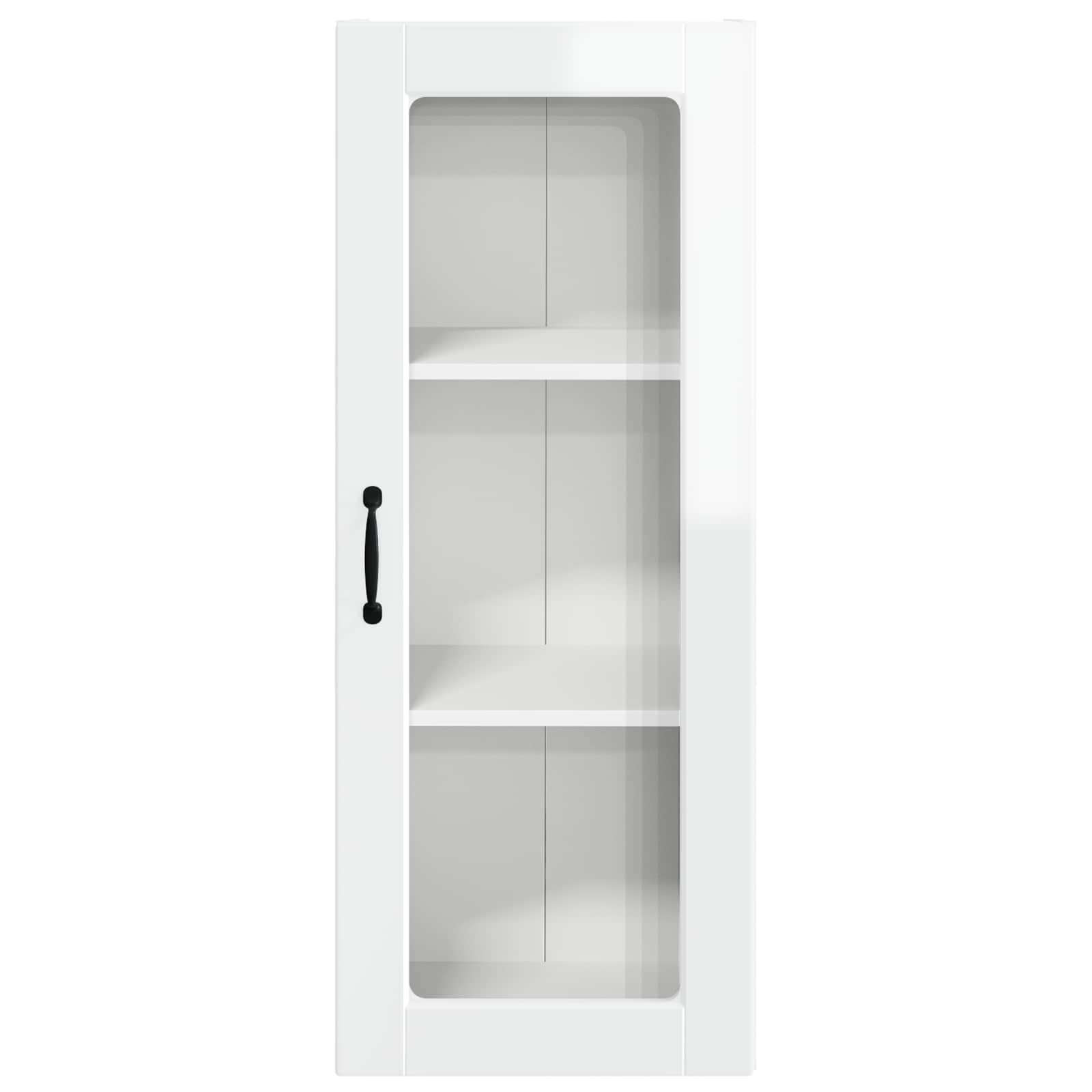 Wandglas-Schrank PORTO Hochglanz Weiß 40 x 31 x 100 cm