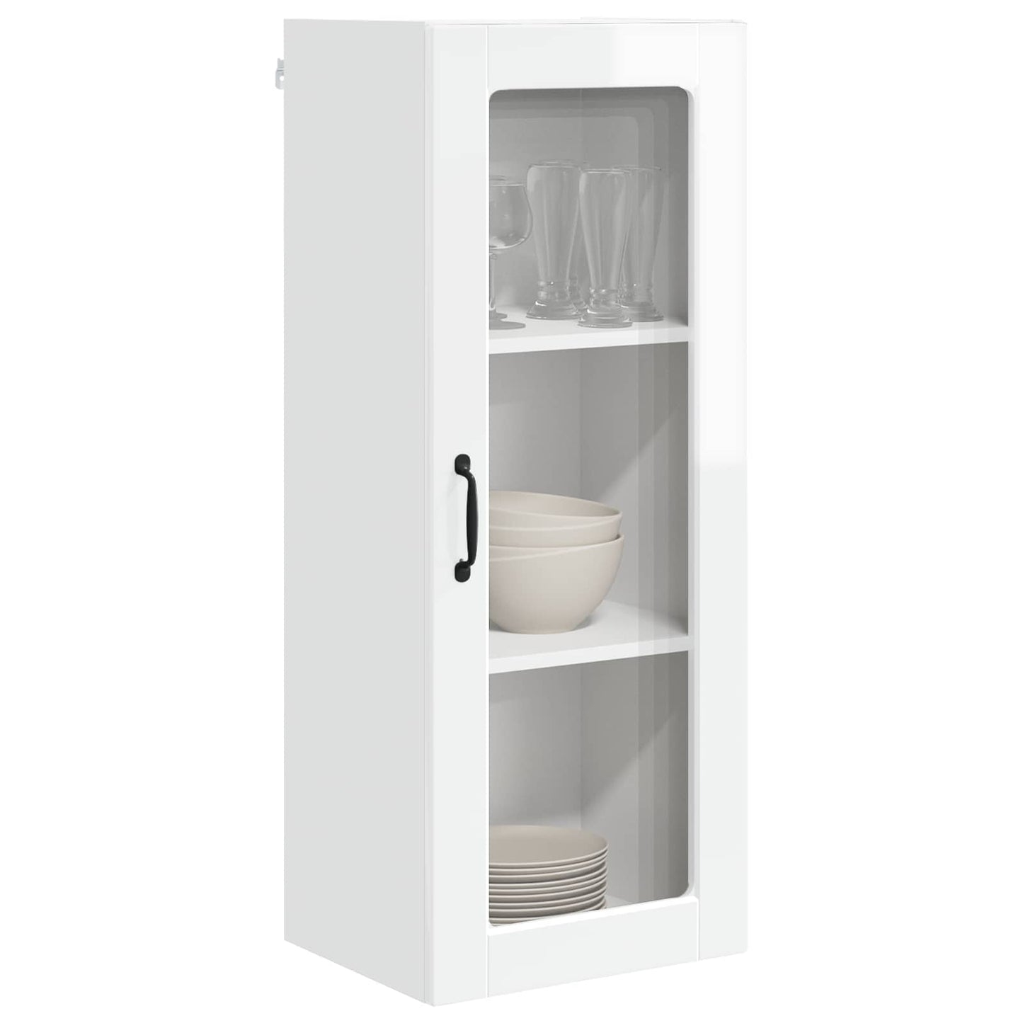 Wandglas-Schrank PORTO Hochglanz Weiß 40 x 31 x 100 cm