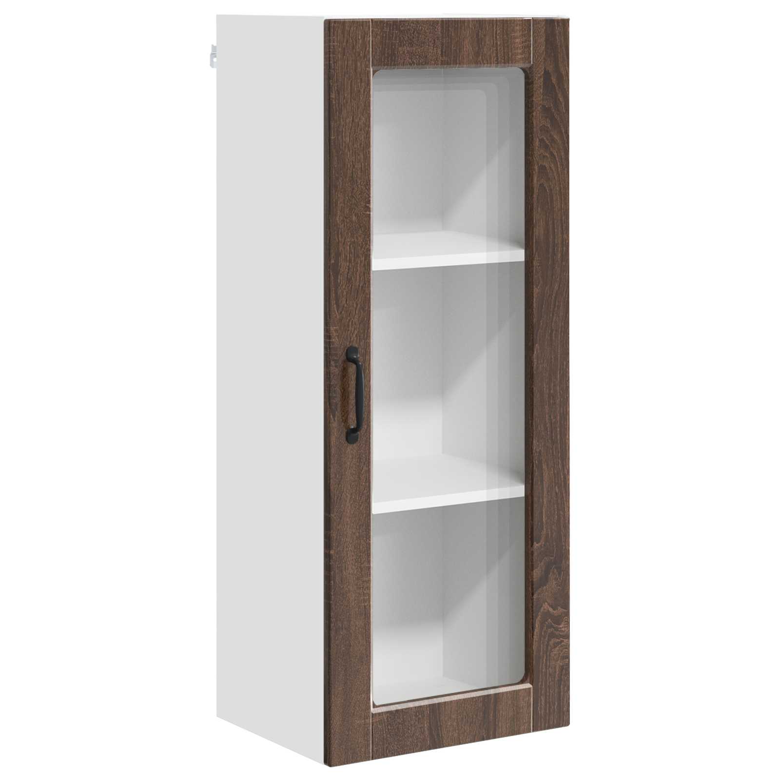 Wandglas-Schrank PORTO Braun Eichen-Optik 40 x 31 x 100 cm