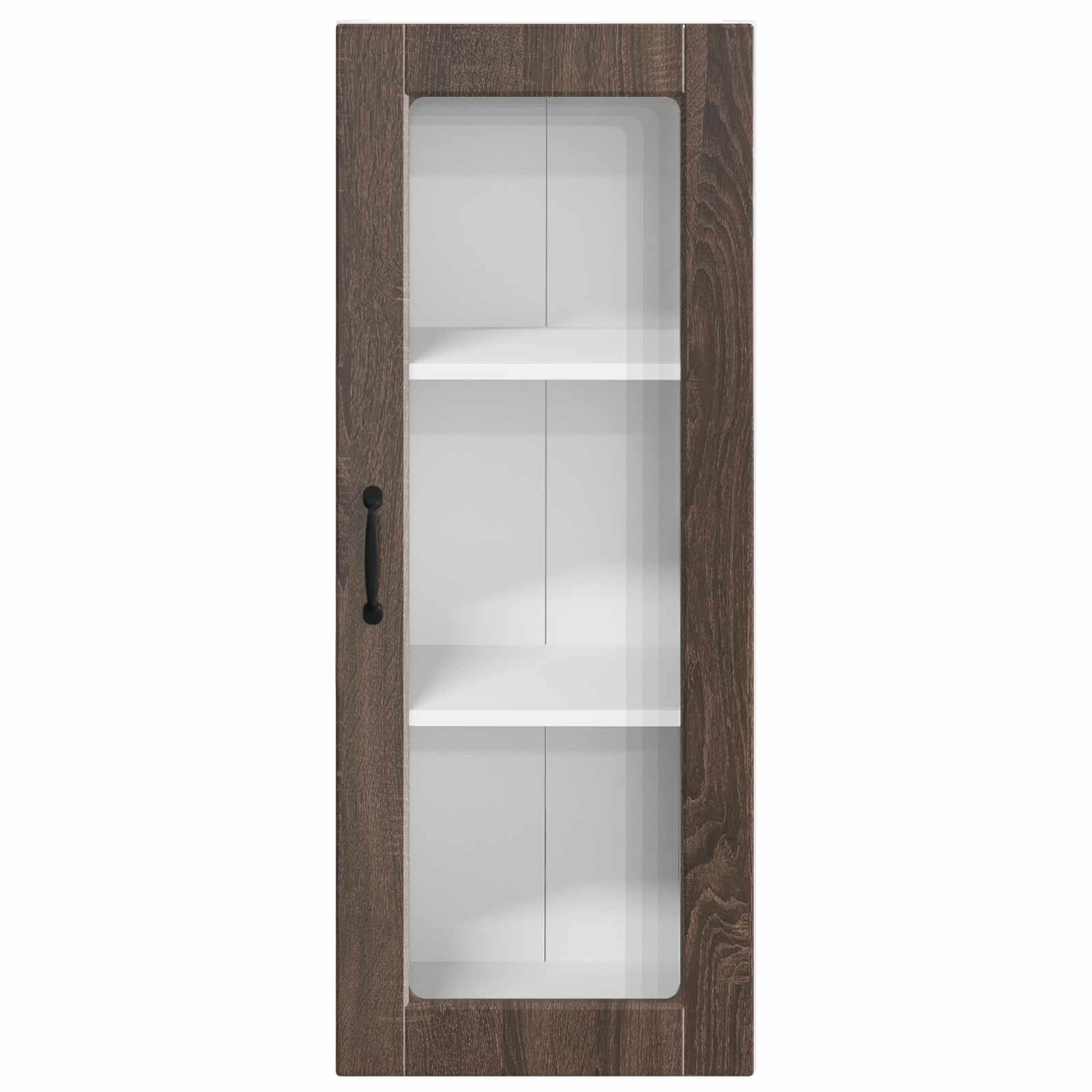 Wandglas-Schrank PORTO Braun Eichen-Optik 40 x 31 x 100 cm