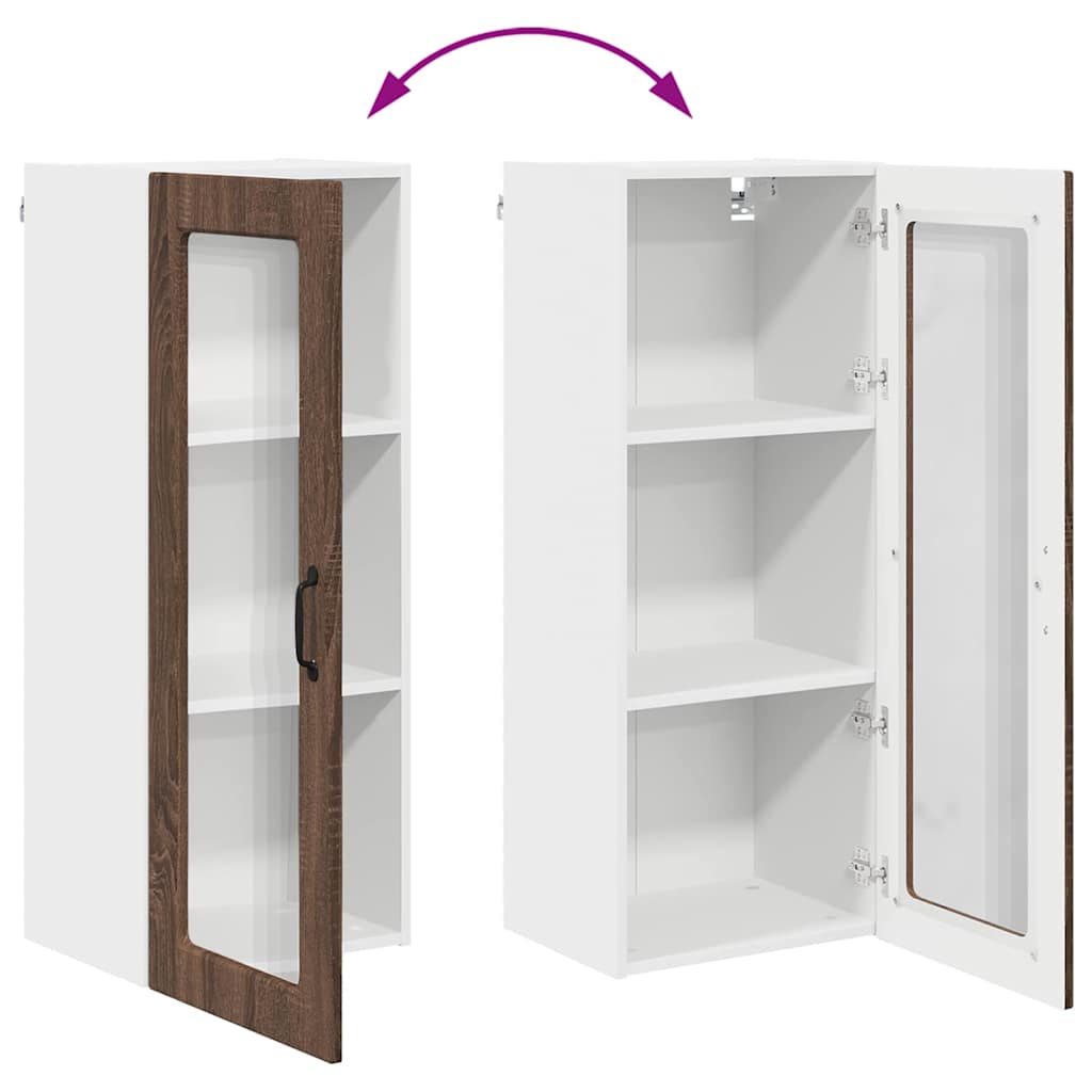 Küchenwandschrank mit Regal Braun Eichen-Optik 40 x 31 x 100 cm