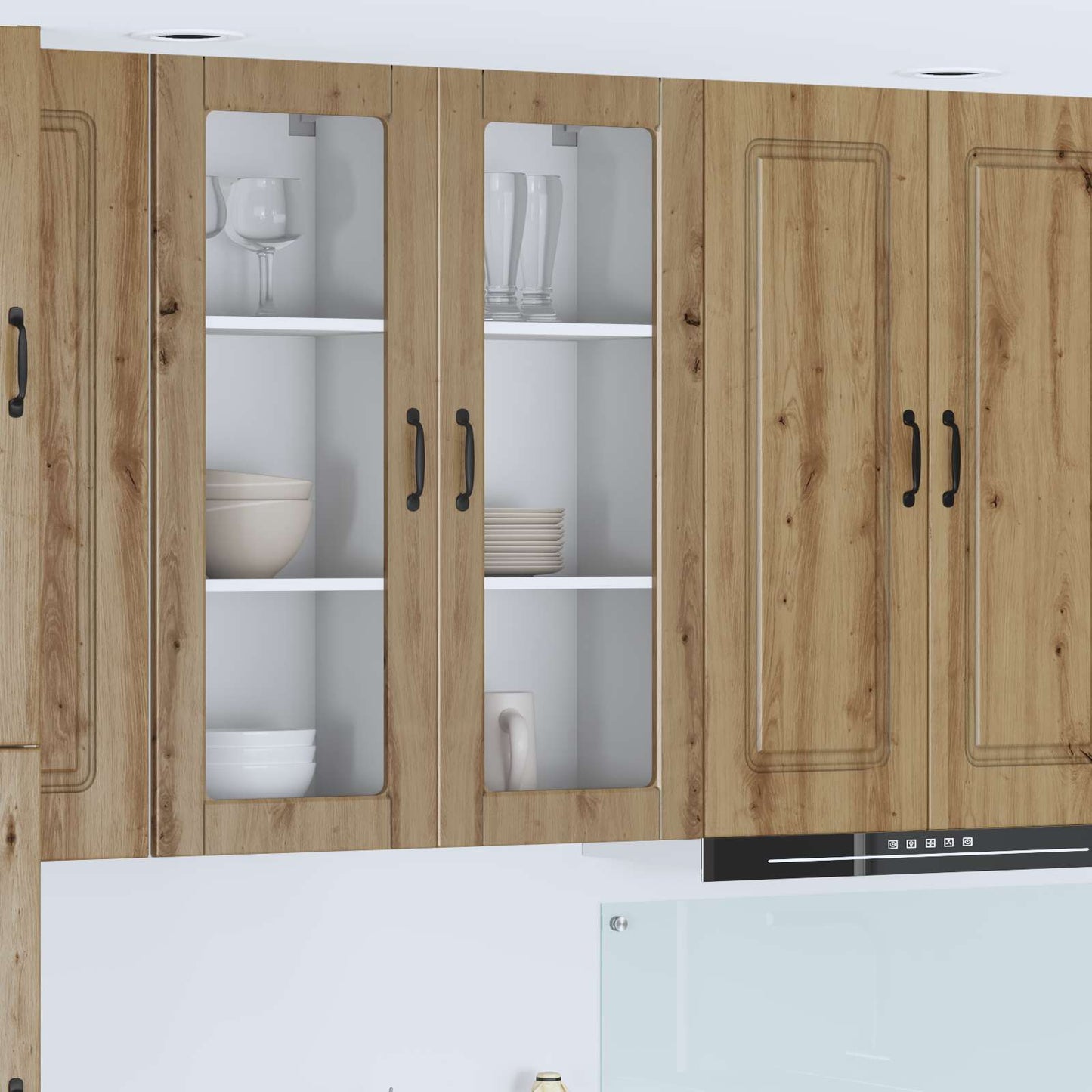 Wandglas-Schrank PORTO Artisan-Eiche 40 x 31 x 100 cm