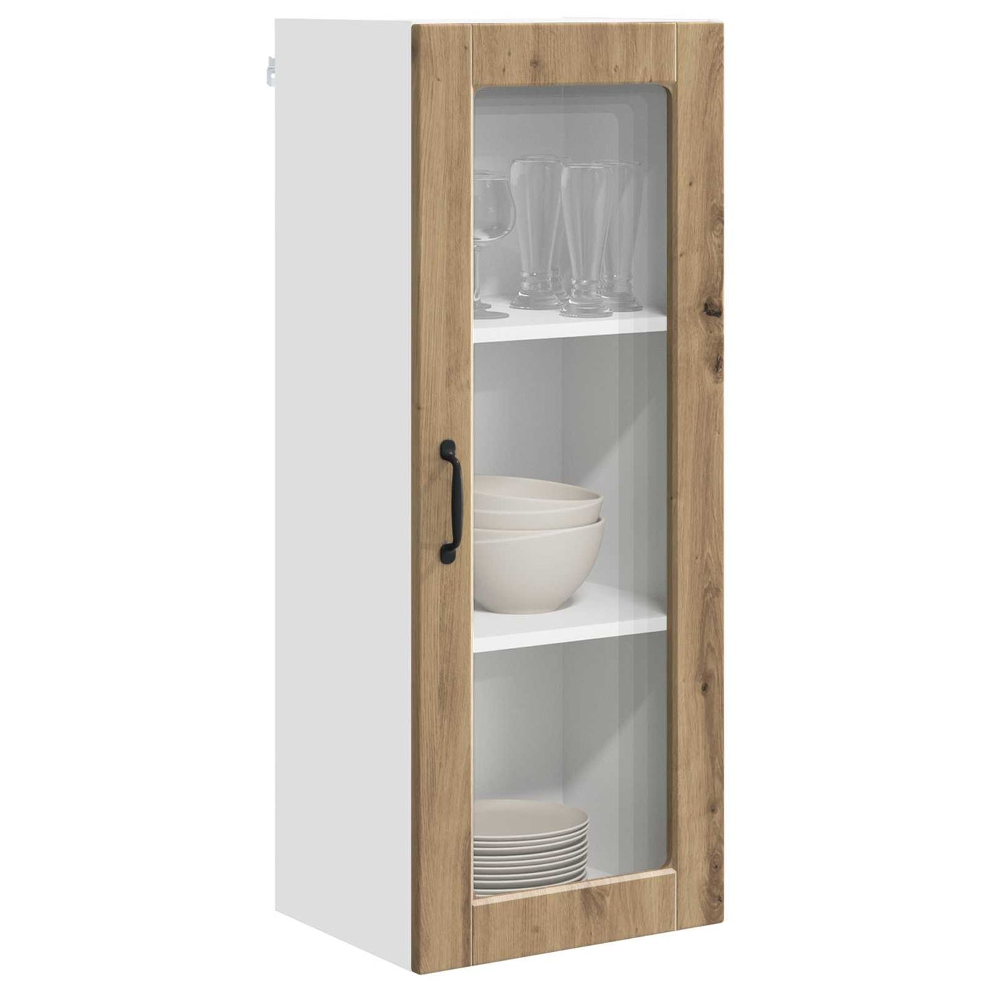 Wandglas-Schrank PORTO Artisan-Eiche 40 x 31 x 100 cm