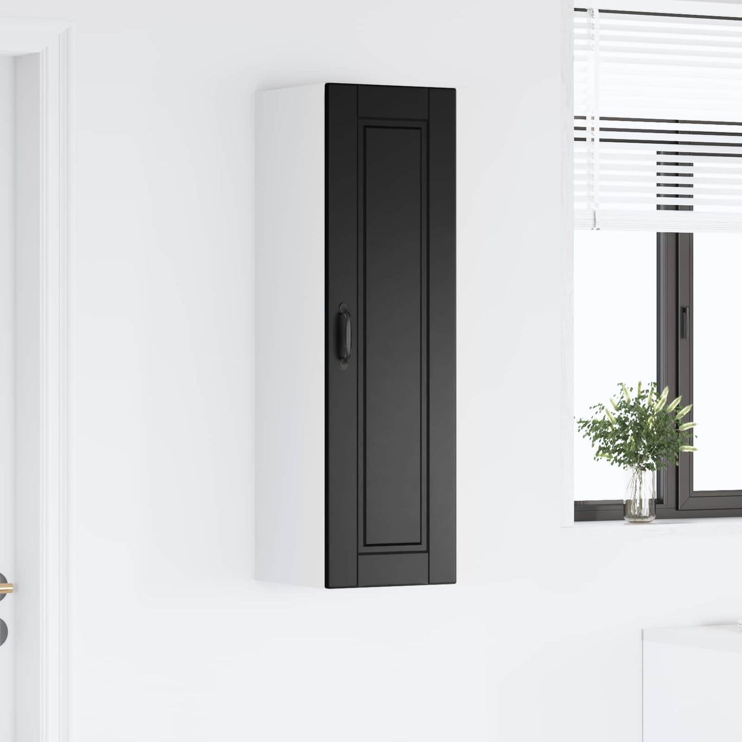 Wandschrank PORTO Schwarz 30 x 31 x 100 cm Holzwerkstoff
