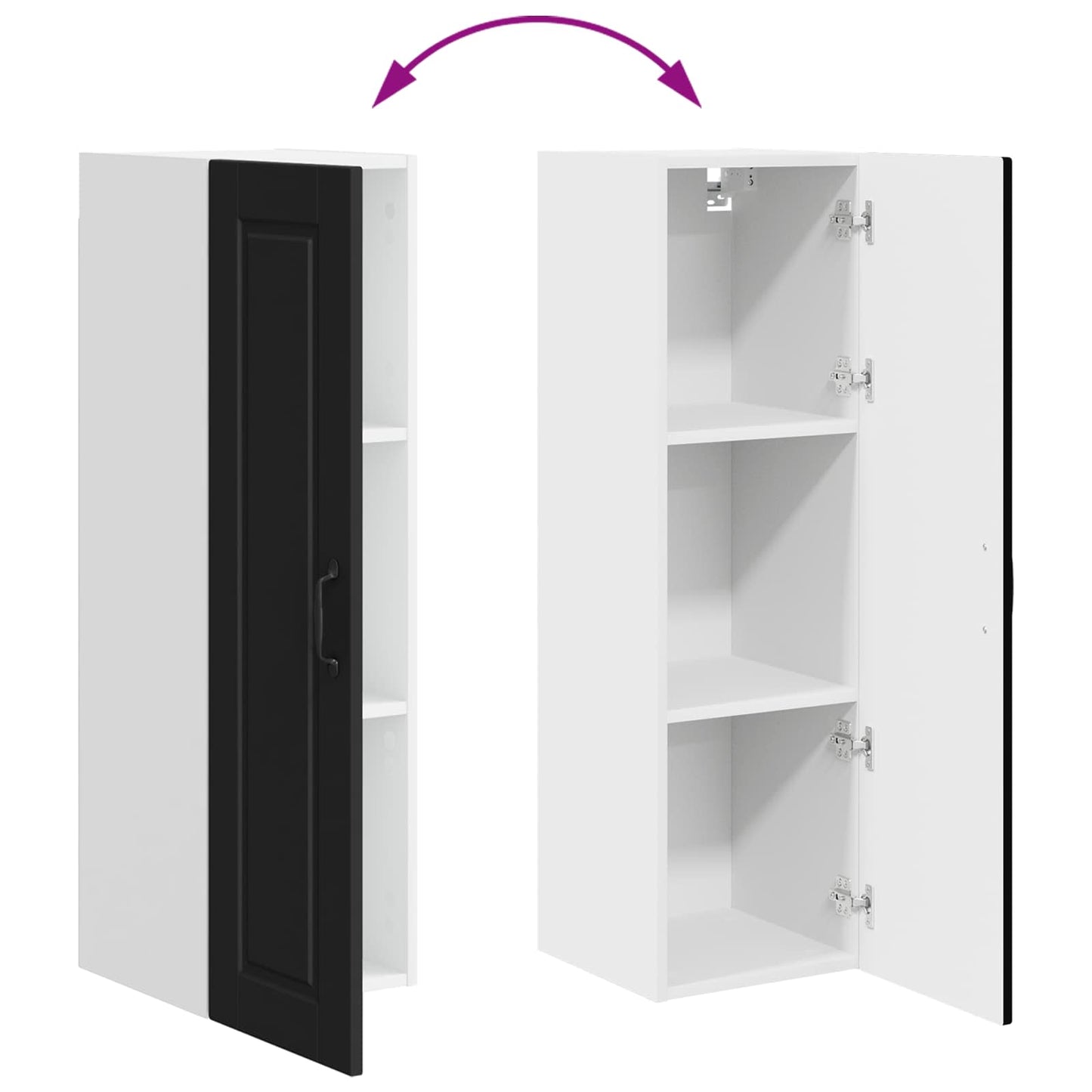 Wandschrank PORTO Schwarz 30 x 31 x 100 cm Holzwerkstoff