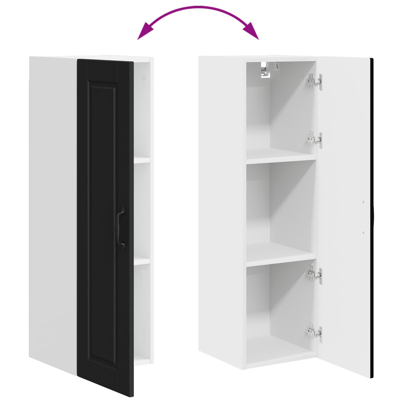 Wandschrank PORTO Schwarz 30 x 31 x 100 cm Holzwerkstoff