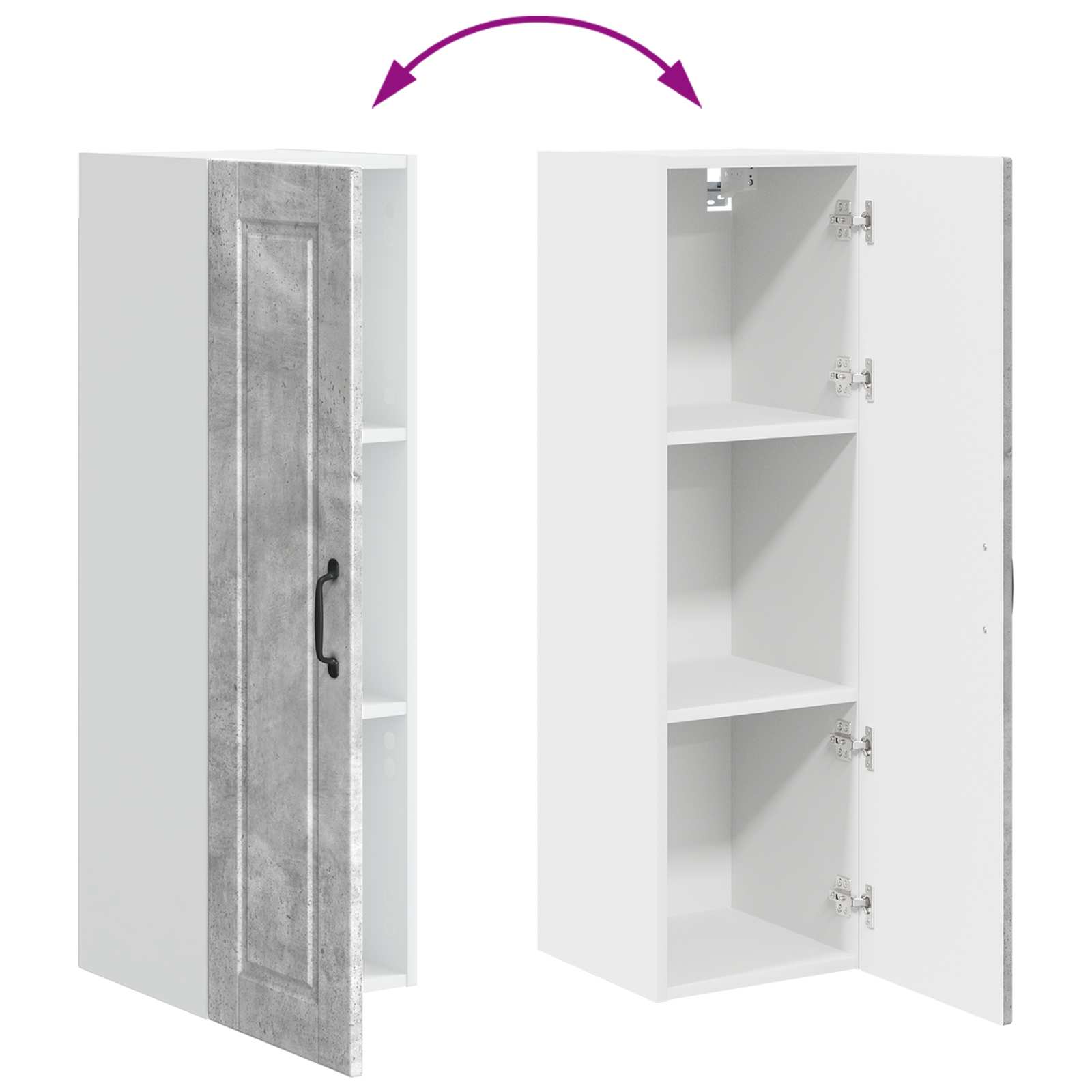 Wandschrank PORTO Beton Grau 30 x 31 x 100 cm Holzwerkstoff