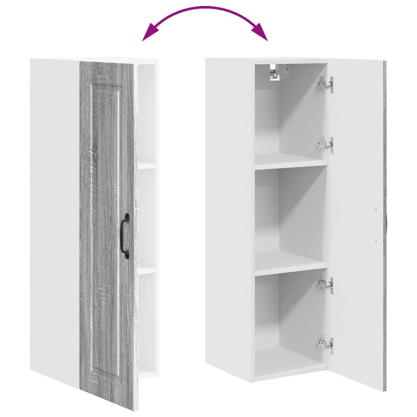 Wandschrank PORTO Graues Sonoma 30 x 31 x 100 cm Holzwerkstoff
