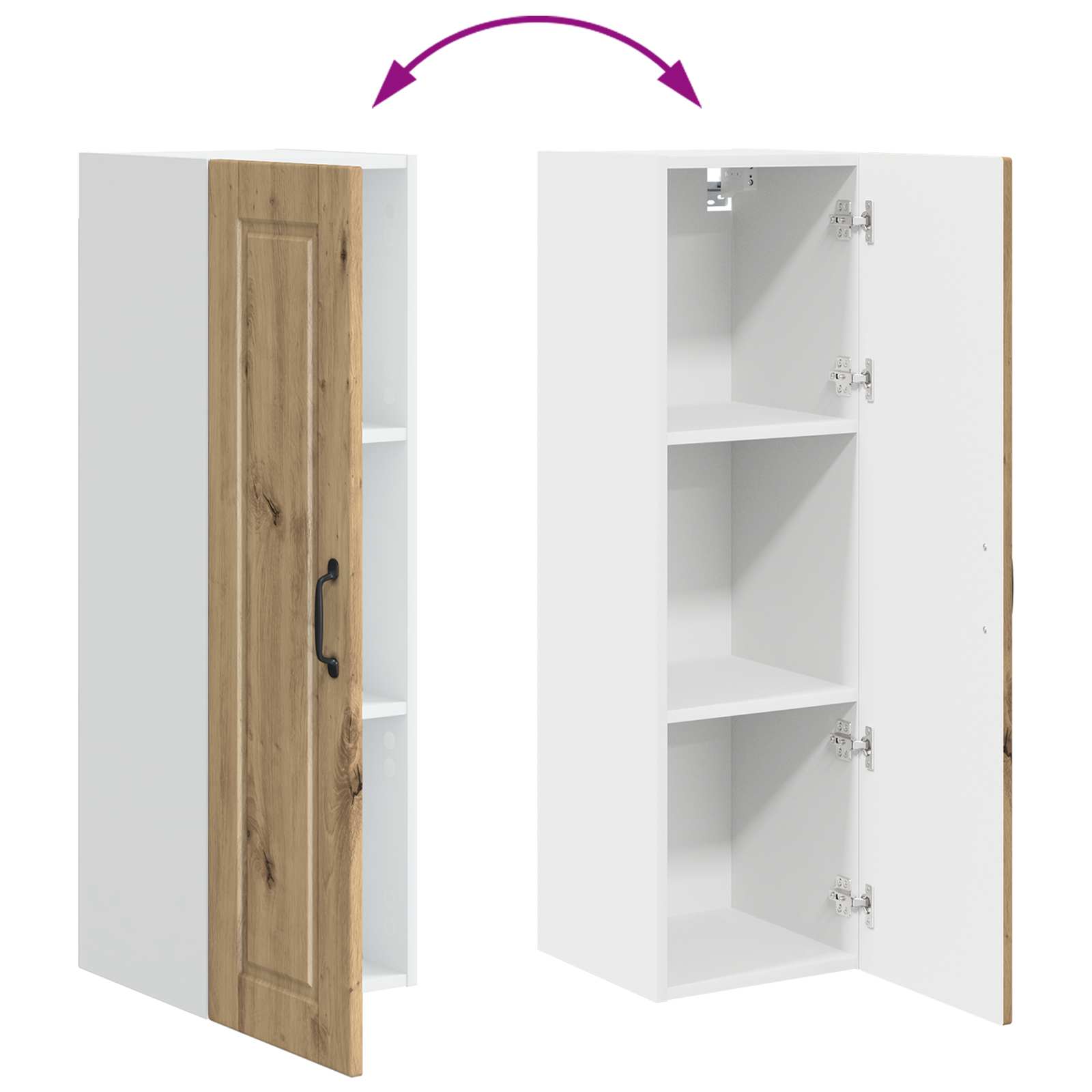 Wandschrank PORTO Artisan-Eiche 30 x 31 x 100 cm Holzwerkstoff