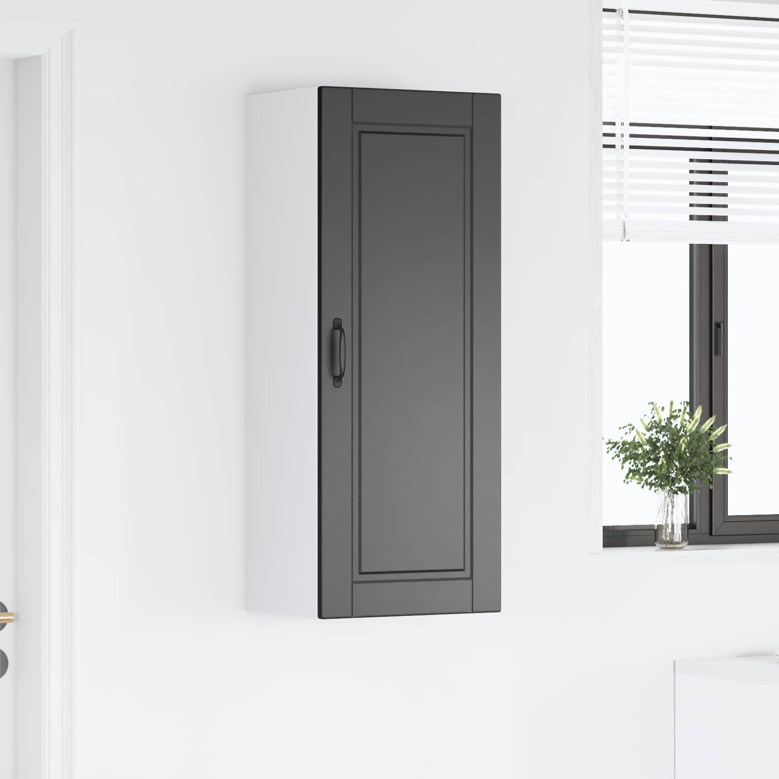 Wandschrank PORTO Schwarz 40 x 31 x 100 cm Holzwerkstoff