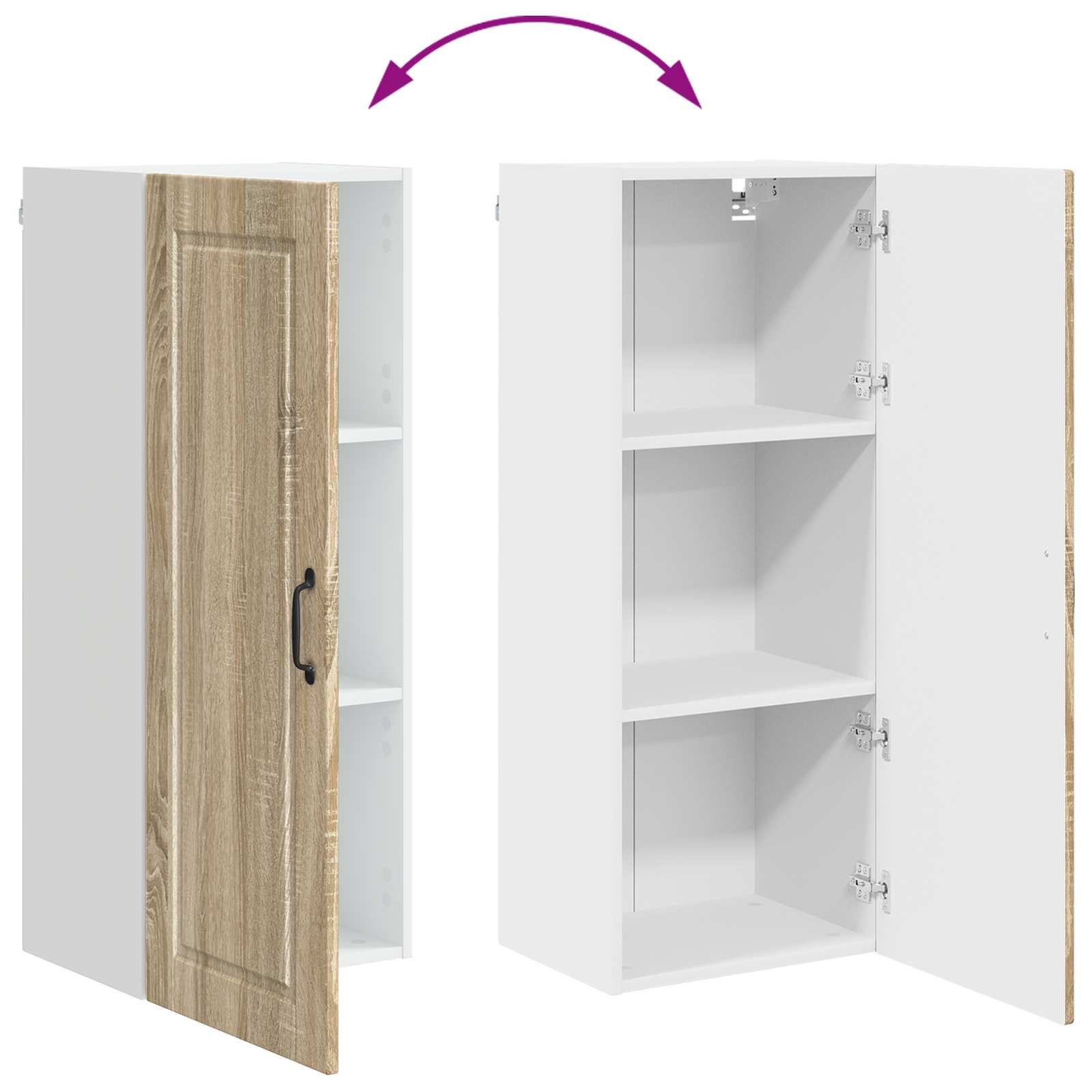 Wandschrank PORTO Sonoma-Eiche 40 x 31 x 100 cm Holzwerkstoff