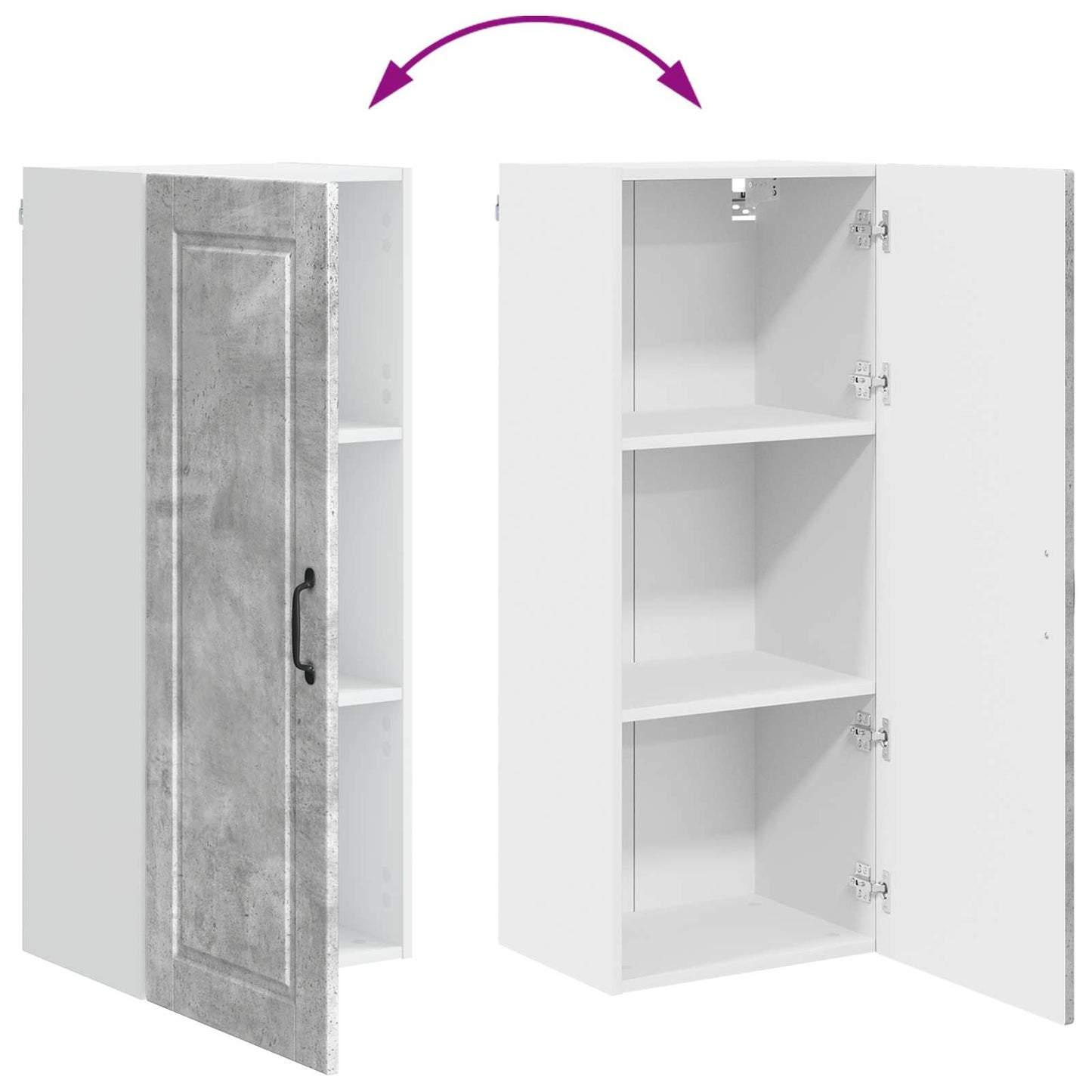 Wandschrank PORTO Beton Grau 40 x 31 x 100 cm Holzwerkstoff
