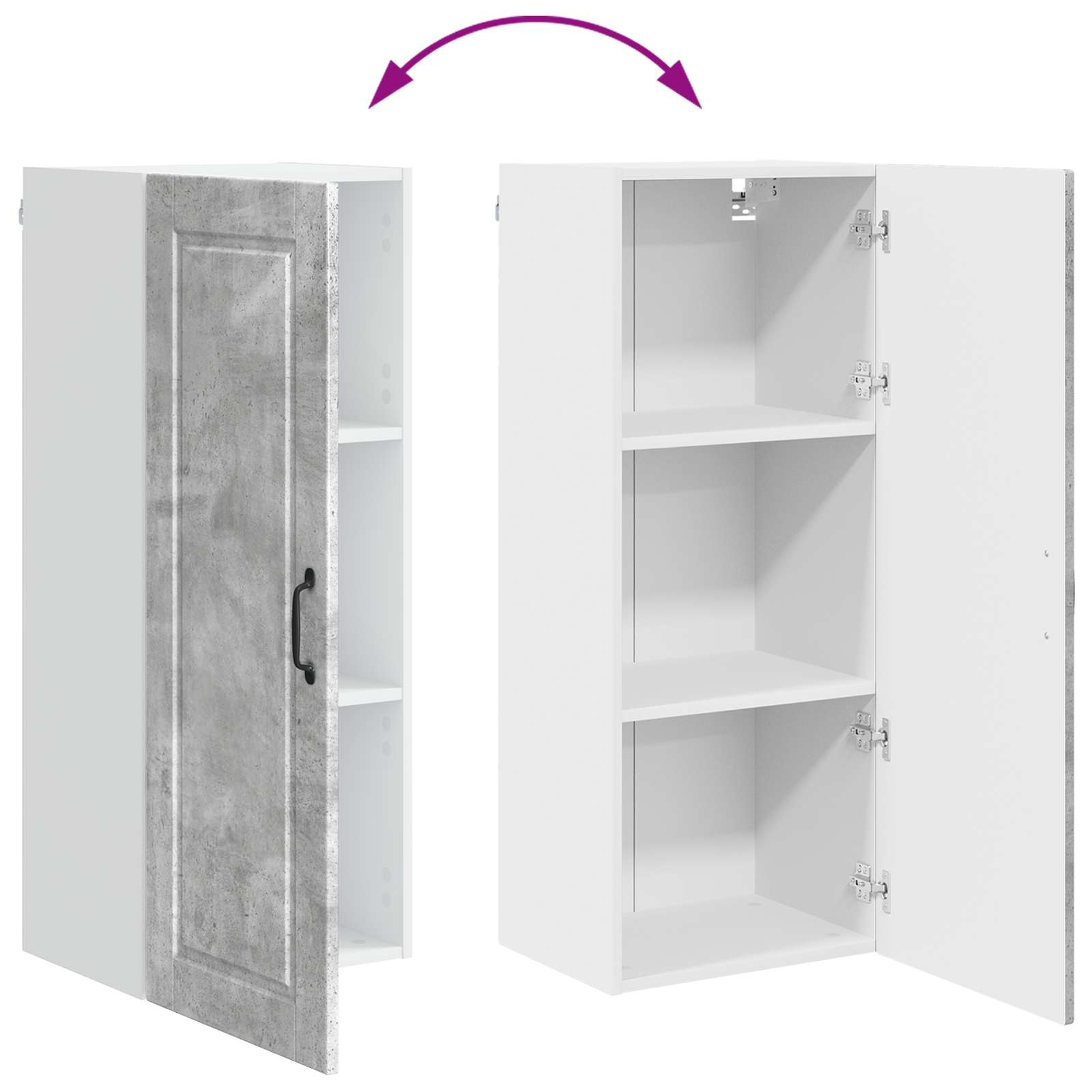 Wandschrank PORTO Beton Grau 40 x 31 x 100 cm Holzwerkstoff