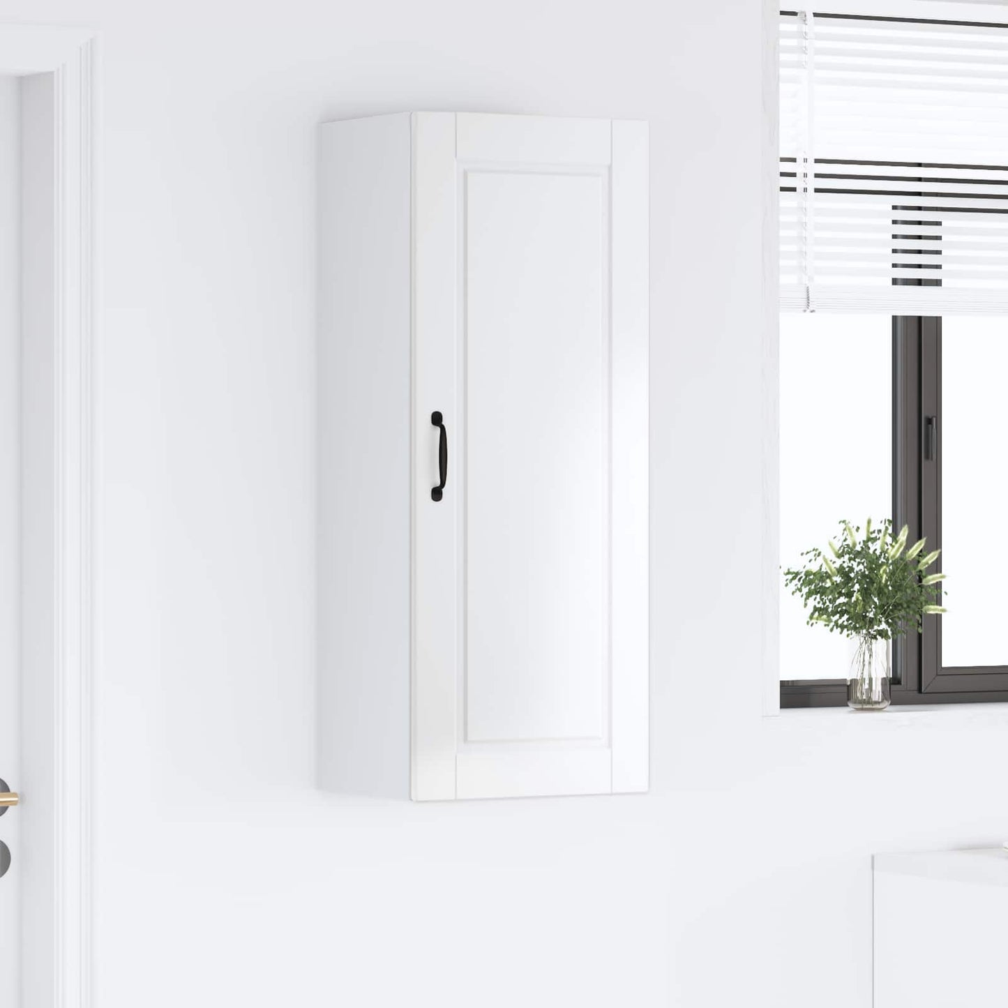 Wandschrank PORTO Hochglanz Weiß 40 x 31 x 100 cm Holzwerkstoff