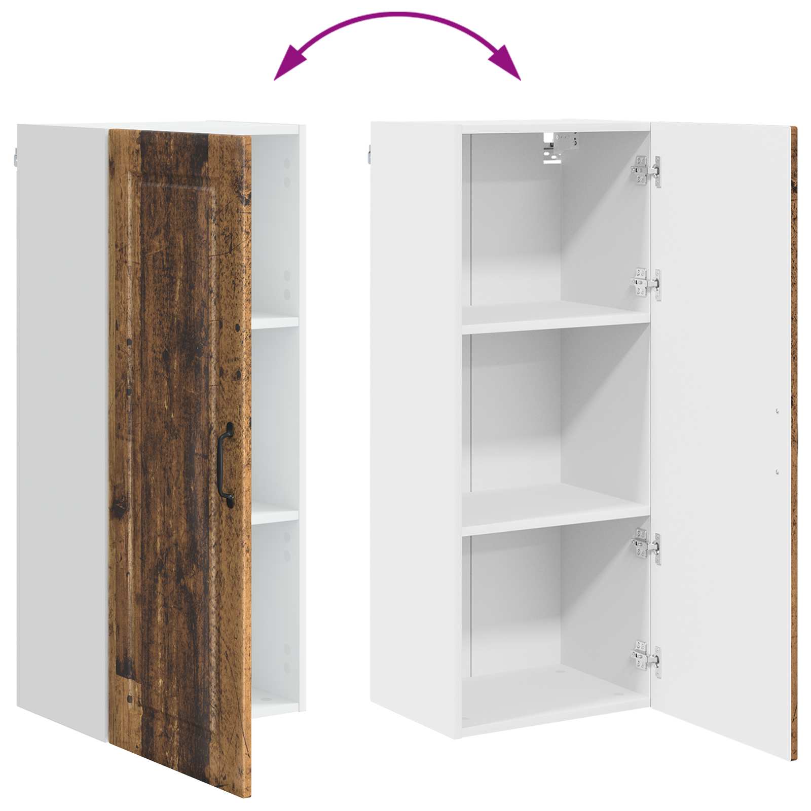 Wandschrank PORTO Altholz 40 x 31 x 100 cm Holzwerkstoff