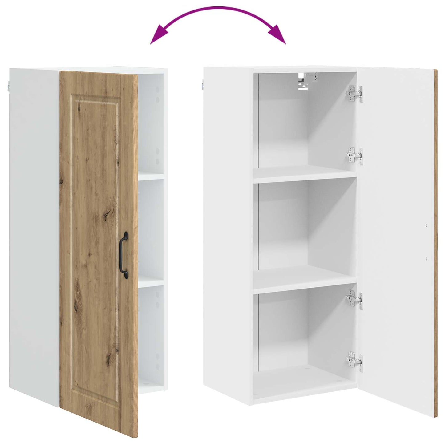 Wandschrank PORTO Artisan-Eiche 40 x 31 x 100 cm Holzwerkstoff