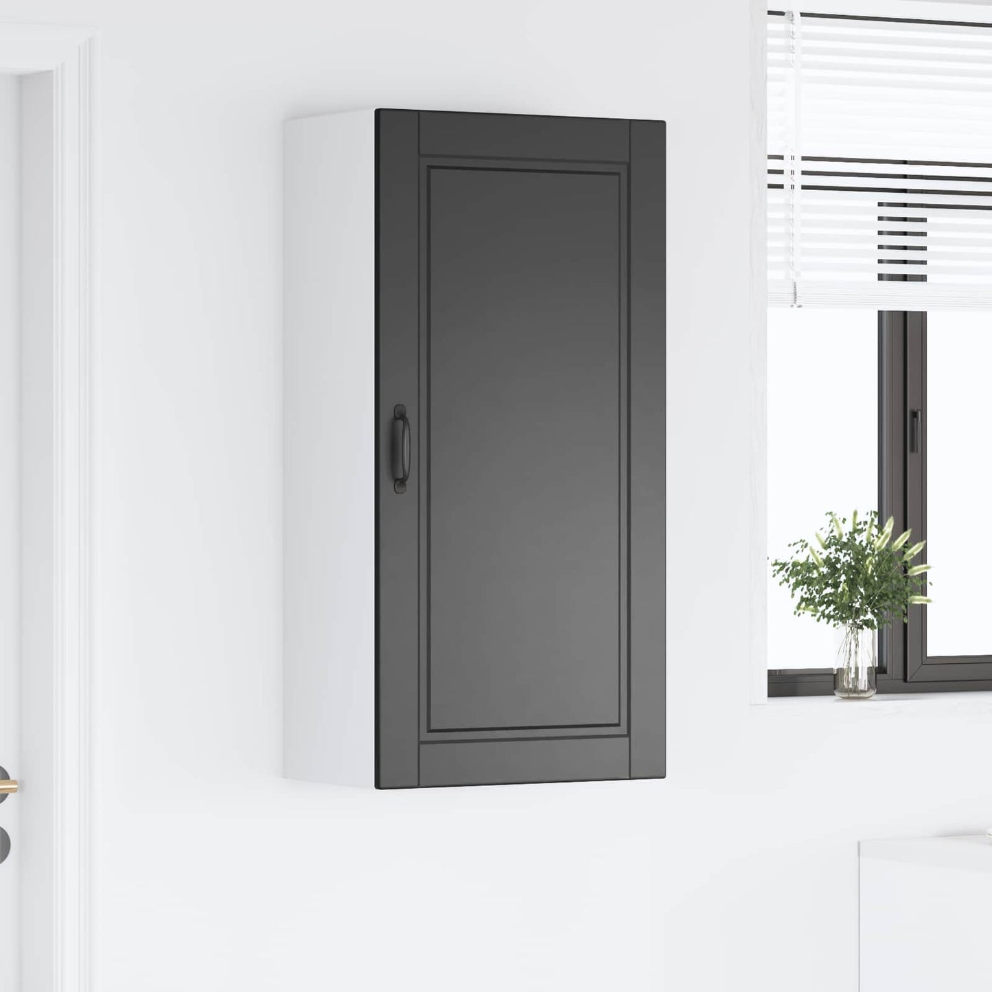 Wandschrank PORTO Schwarz 50 x 31 x 100 cm Holzwerkstoff