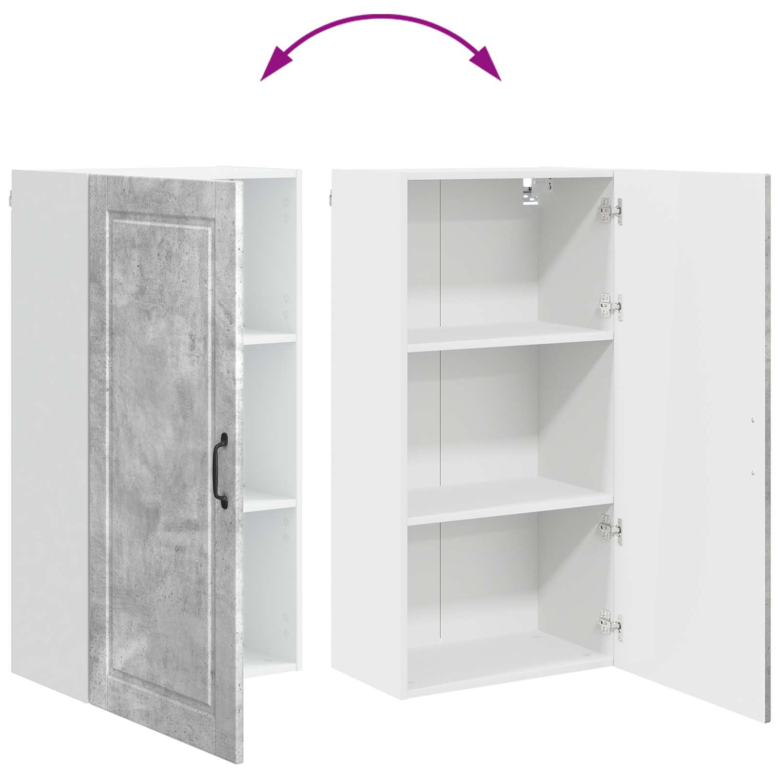Wandschrank PORTO Beton Grau 50 x 31 x 100 cm Holzwerkstoff