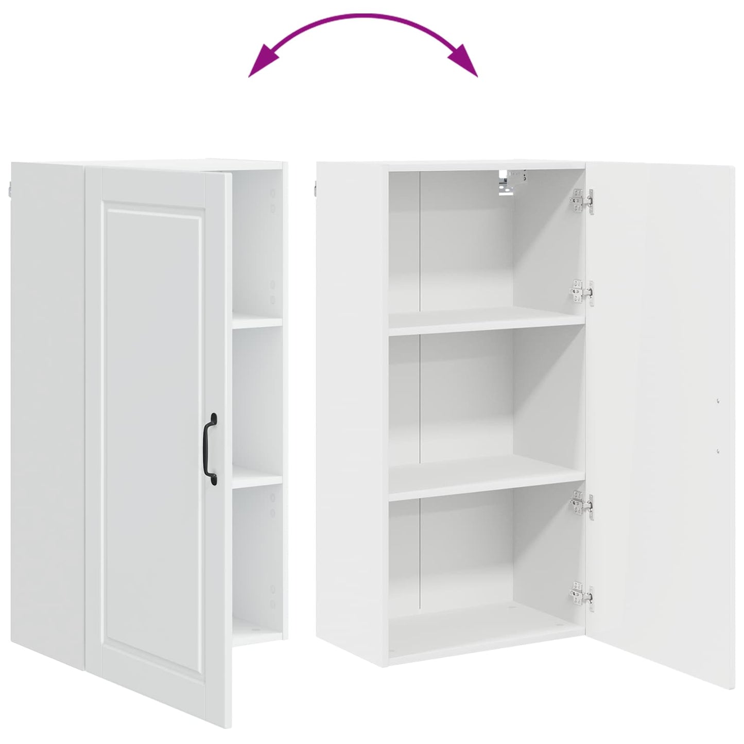Wandschrank PORTO Hochglanz Weiß 50 x 31 x 100 cm Holzwerkstoff