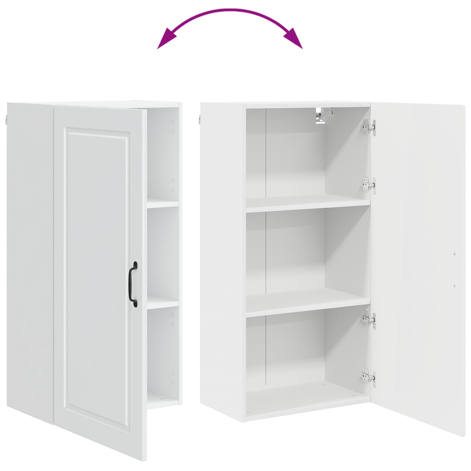 Wandschrank PORTO Hochglanz Weiß 50 x 31 x 100 cm Holzwerkstoff
