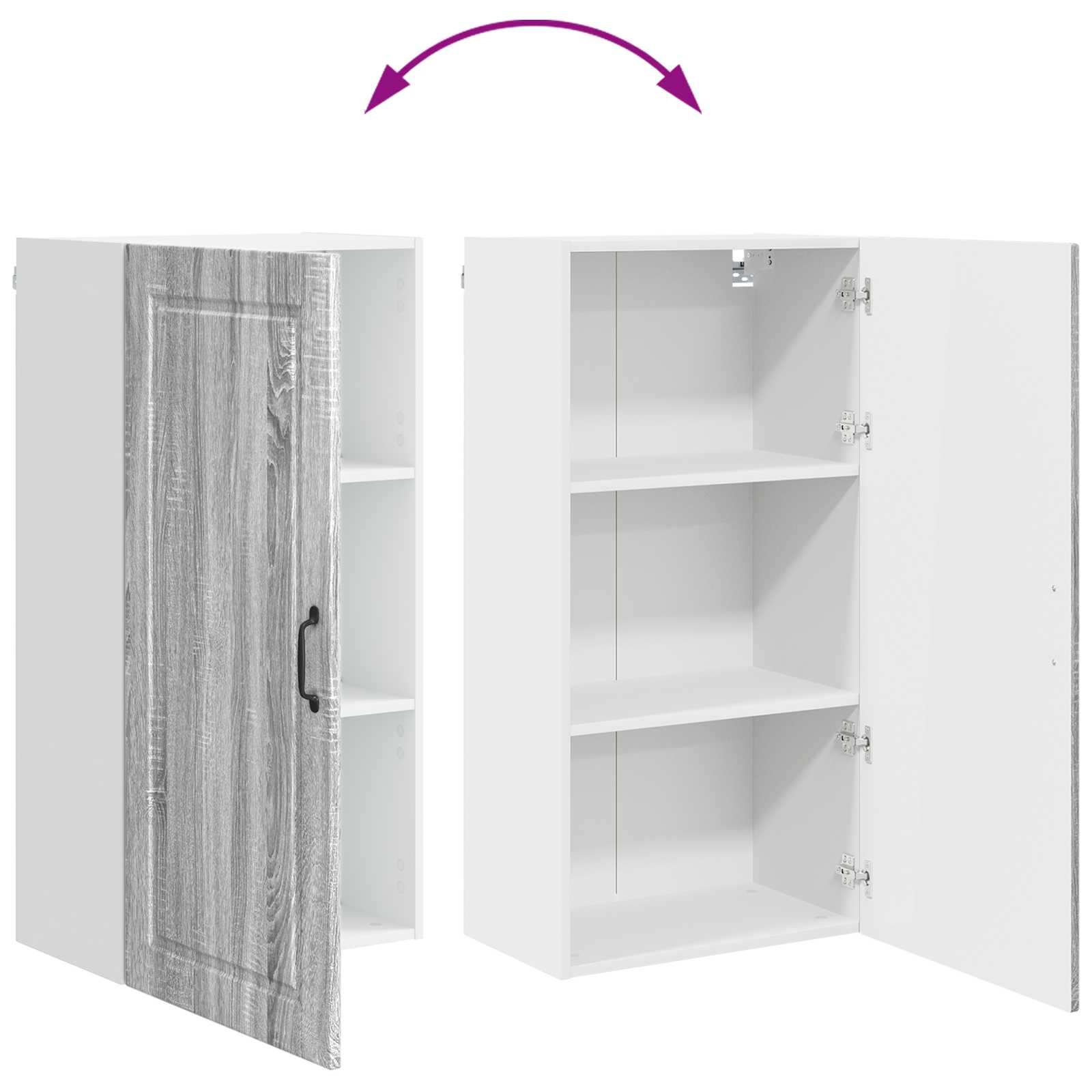 Wandschrank PORTO Graues Sonoma 50 x 31 x 100 cm Holzwerkstoff