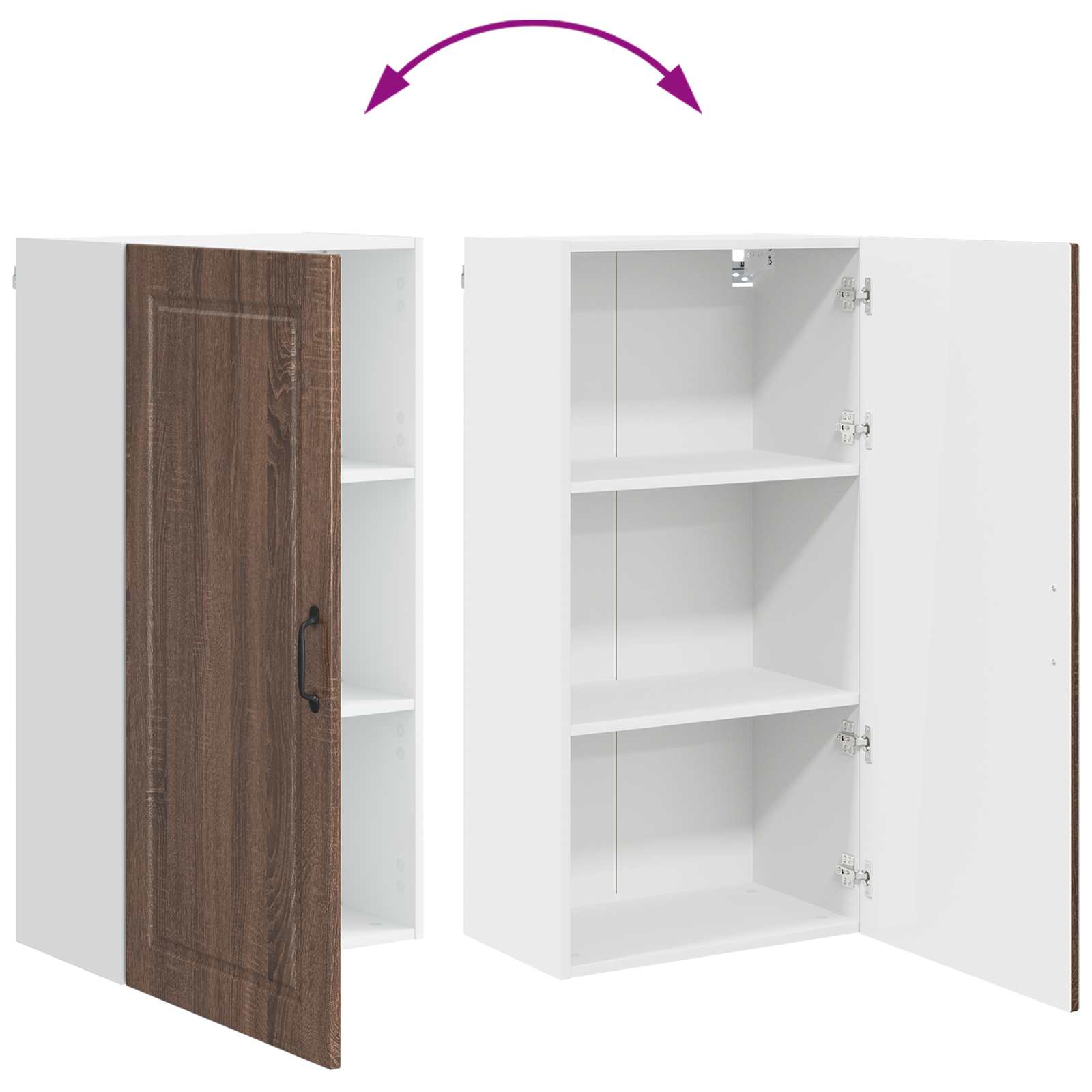 Wandschrank PORTO Braun Eichen-Optik 50 x 31 x 100 cm