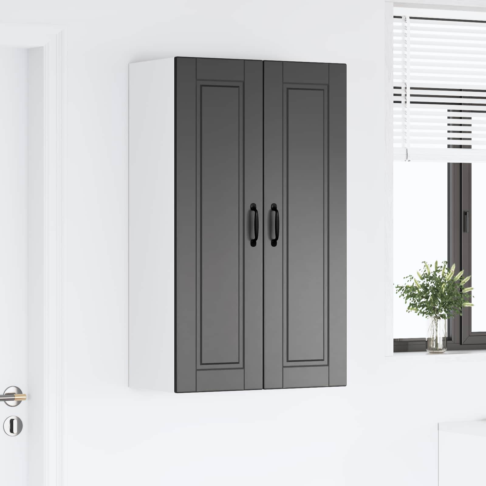 Wandschrank PORTO Schwarz 60 x 31 x 100 cm Holzwerkstoff