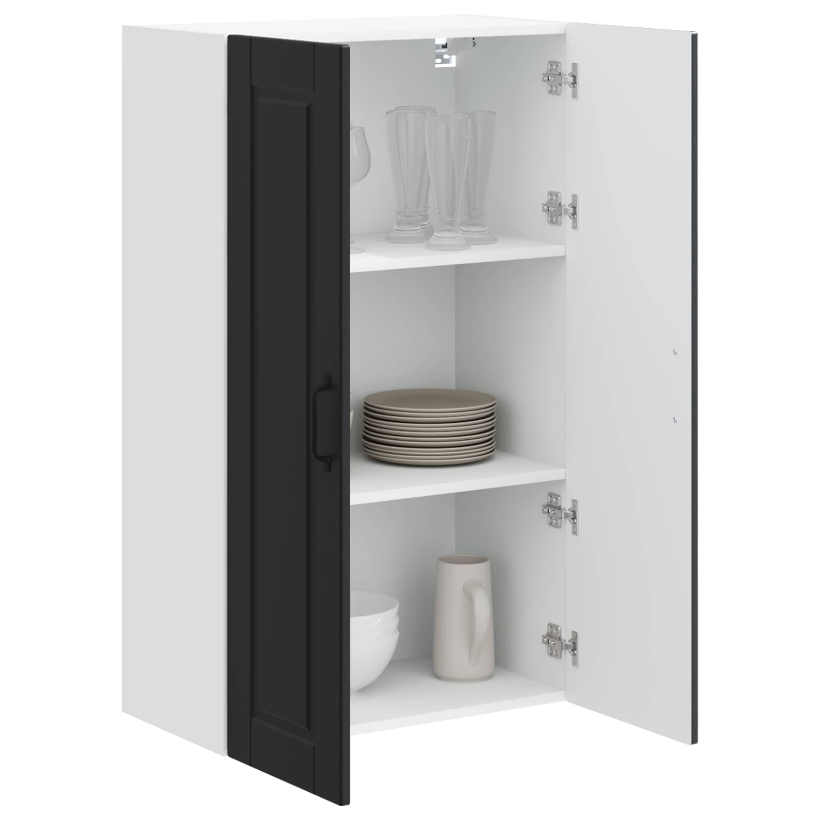 Wandschrank PORTO Schwarz 60 x 31 x 100 cm Holzwerkstoff