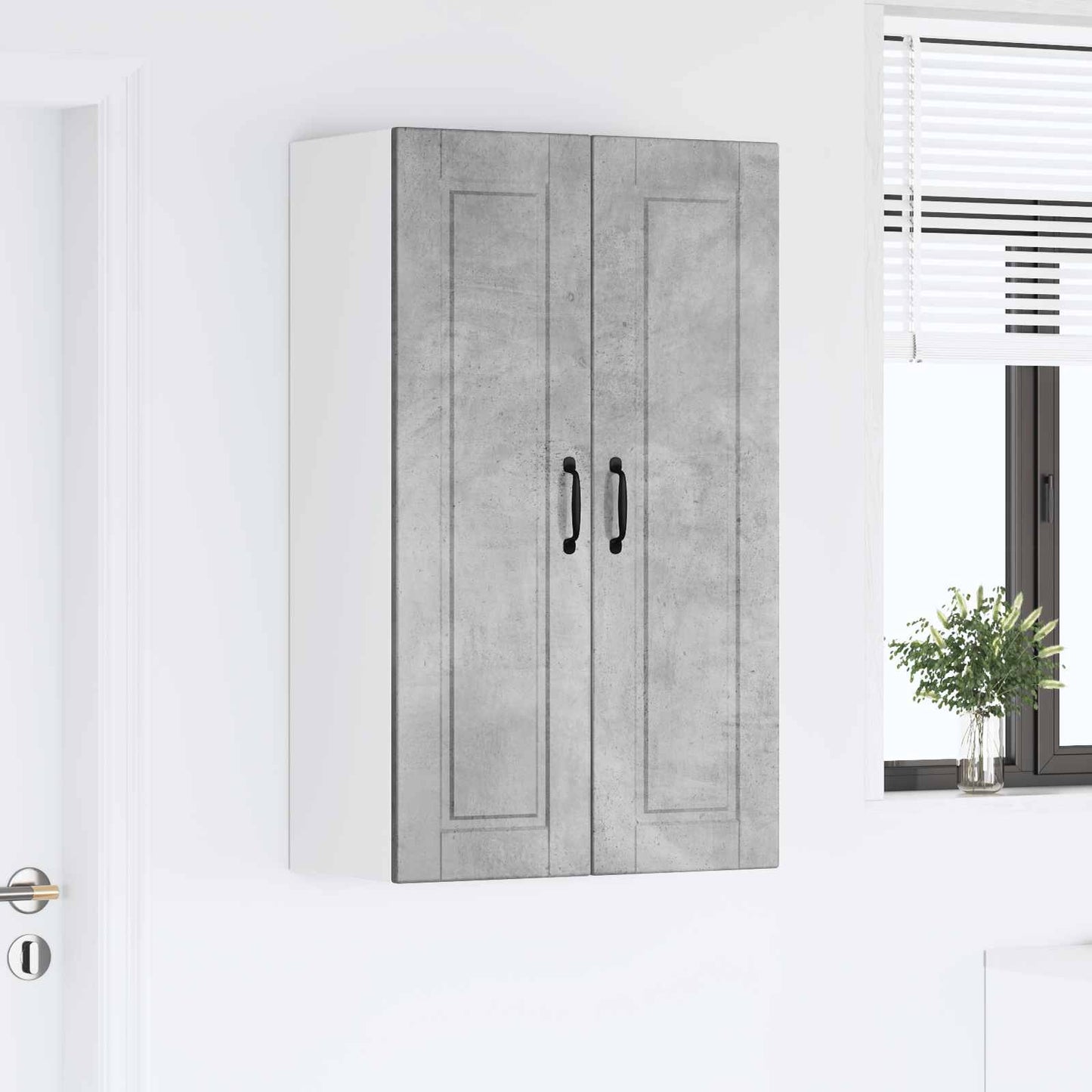 Wandschrank PORTO Beton Grau 60 x 31 x 100 cm Holzwerkstoff