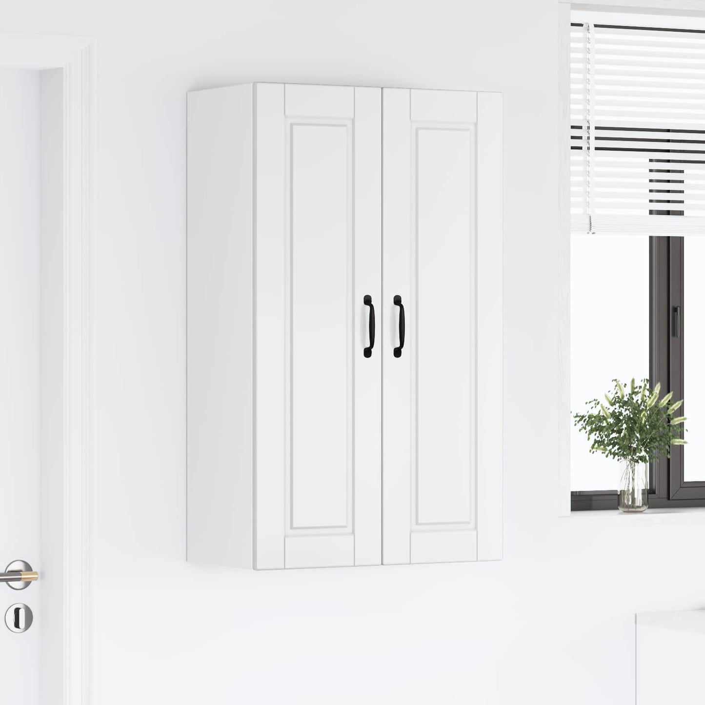 Wandschrank PORTO Hochglanz Weiß 60 x 31 x 100 cm Holzwerkstoff
