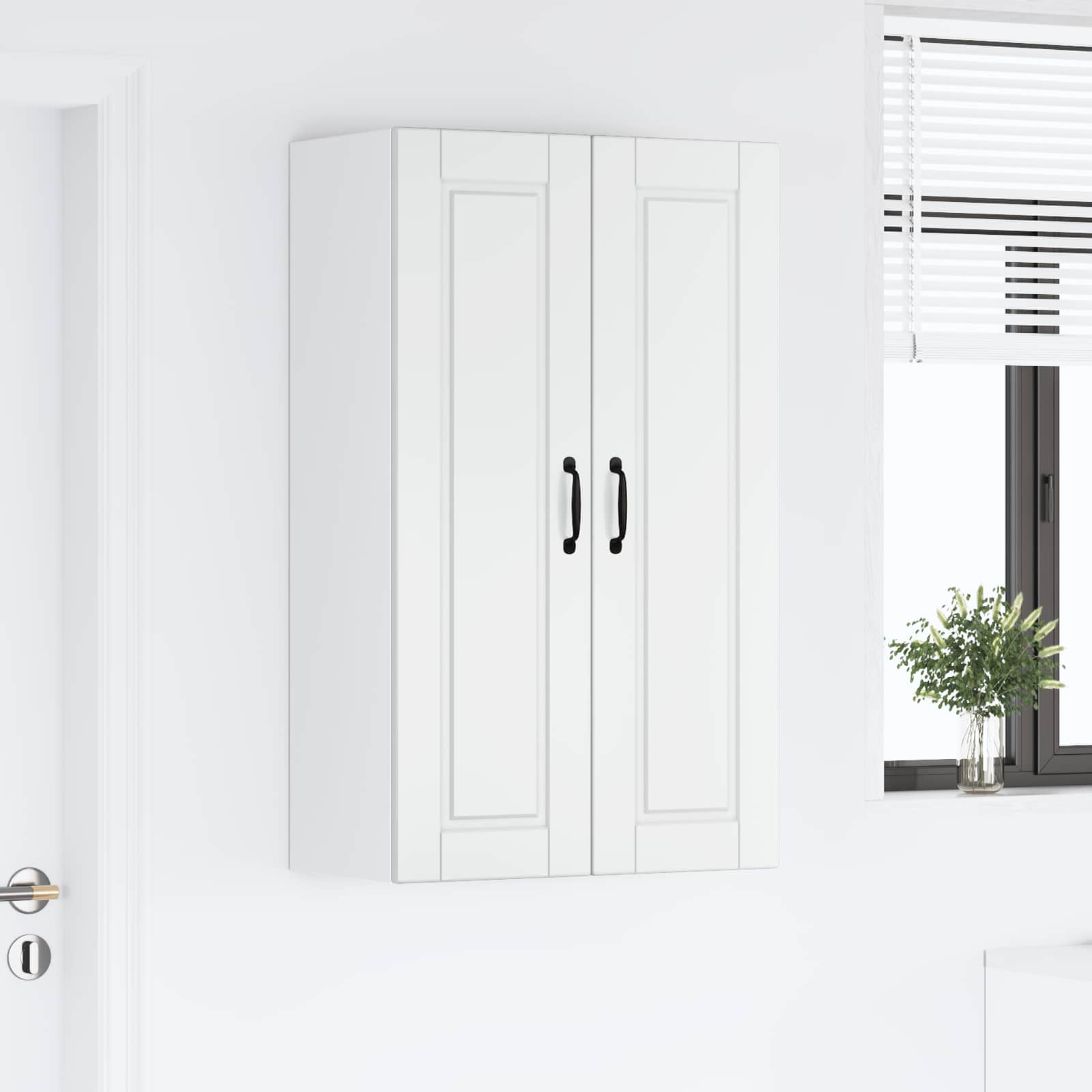 Wandschrank PORTO Hochglanz Weiß 60 x 31 x 100 cm Holzwerkstoff